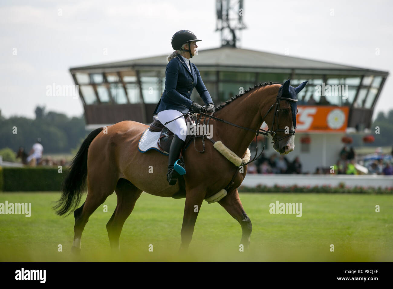 Harrogate, Großbritannien. 10. Juli 2018. Die Teilnehmer während des Großen Yorkshire Tag zeigen 2018 gesehen. Die großen YORKSHIRE zeigen Juli, 2018 Die Große Yorkshire Show ist eine legendäre dreitägige Veranstaltung und eine der größten landwirtschaftlichen Veranstaltungen in der englischen Kalender. Jedes Jahr werden mehr als 130.000 Besucher und über 8.500 Tiere laufen auf der großen Yorkshire Showground in Harrogate zu konkurrieren, Kontakte knüpfen und Feiern. Credit: Rahman Hassani/Alamy leben Nachrichten Stockfoto