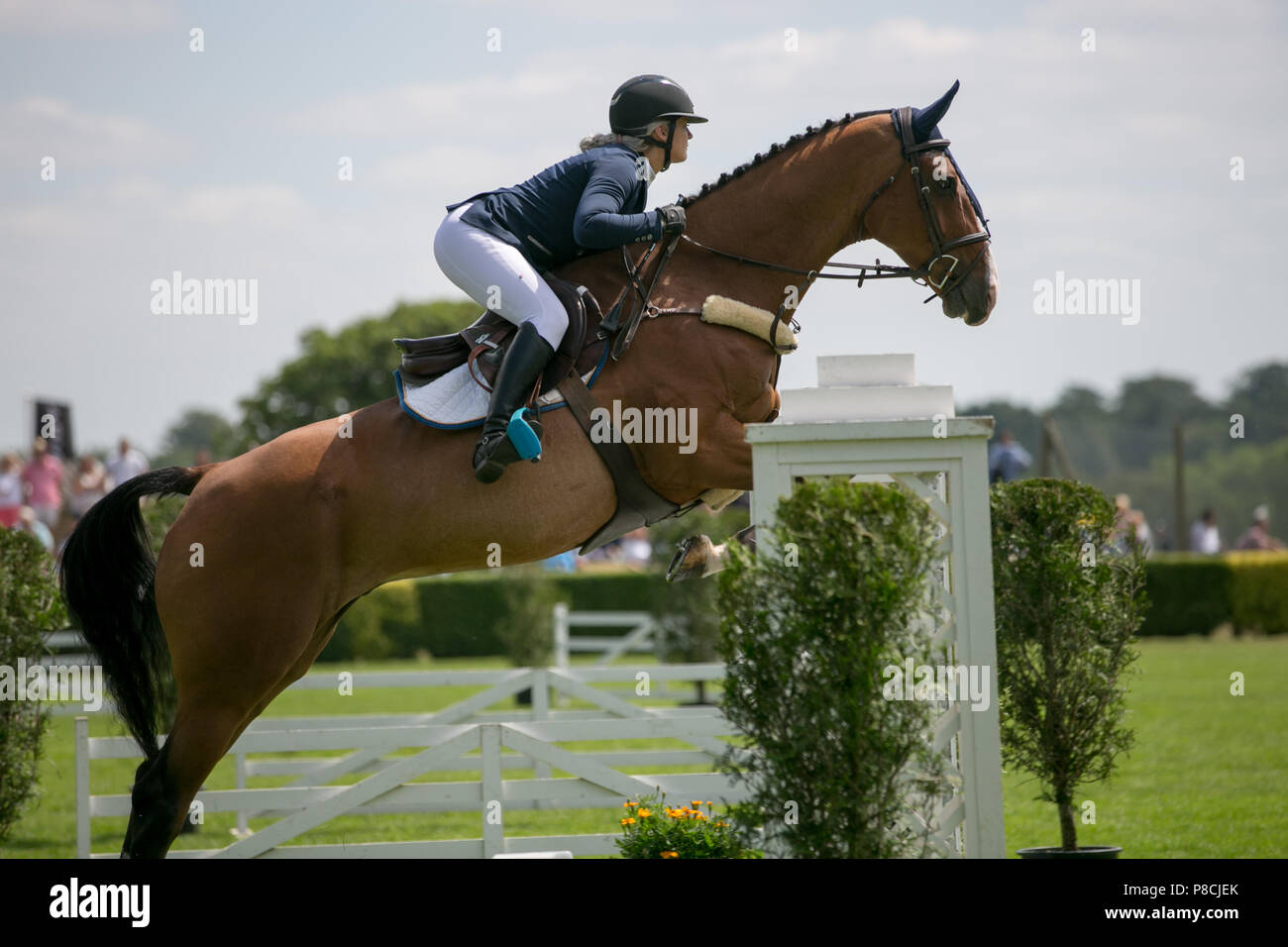 Harrogate, Großbritannien. 10. Juli 2018. Die Teilnehmer während des Großen Yorkshire Tag zeigen 2018 gesehen. Die großen YORKSHIRE zeigen Juli, 2018 Die Große Yorkshire Show ist eine legendäre dreitägige Veranstaltung und eine der größten landwirtschaftlichen Veranstaltungen in der englischen Kalender. Jedes Jahr werden mehr als 130.000 Besucher und über 8.500 Tiere laufen auf der großen Yorkshire Showground in Harrogate zu konkurrieren, Kontakte knüpfen und Feiern. Credit: Rahman Hassani/Alamy leben Nachrichten Stockfoto