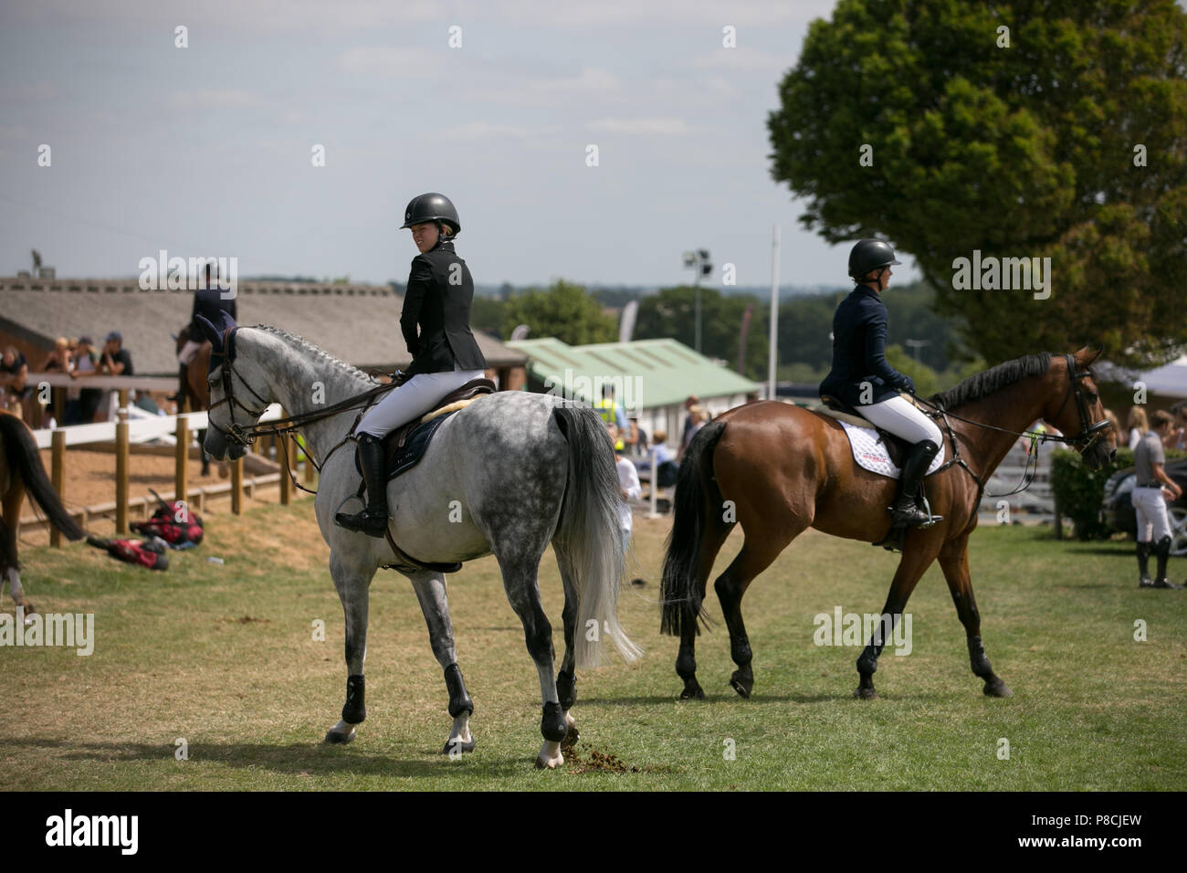 Harrogate, Großbritannien. 10. Juli 2018. Die Teilnehmer während des Großen Yorkshire Tag zeigen 2018 gesehen. Die großen YORKSHIRE zeigen Juli, 2018 Die Große Yorkshire Show ist eine legendäre dreitägige Veranstaltung und eine der größten landwirtschaftlichen Veranstaltungen in der englischen Kalender. Jedes Jahr werden mehr als 130.000 Besucher und über 8.500 Tiere laufen auf der großen Yorkshire Showground in Harrogate zu konkurrieren, Kontakte knüpfen und Feiern. Credit: Rahman Hassani/Alamy leben Nachrichten Stockfoto