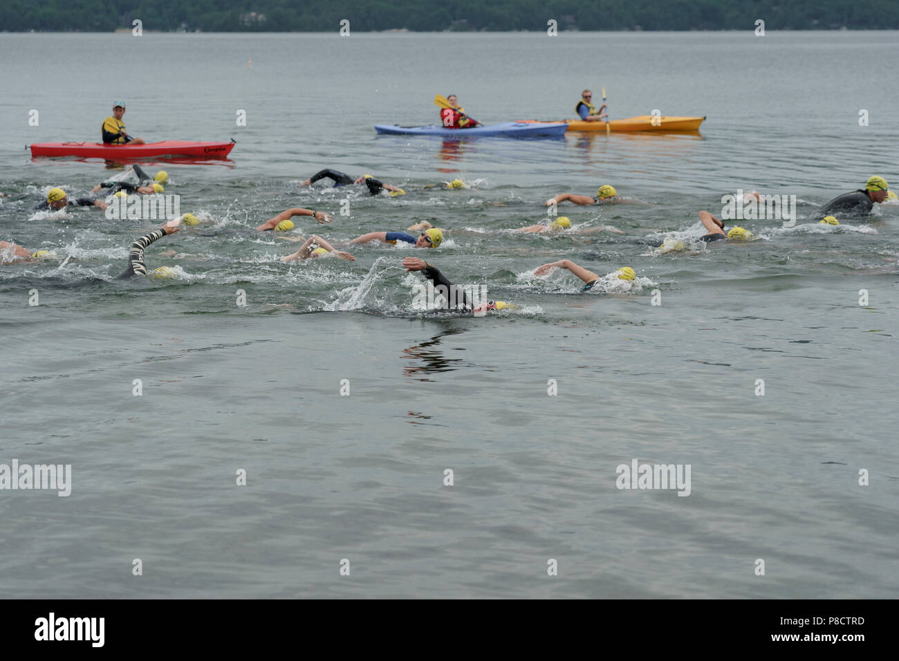 Schwimmen Start von Den Haag 2018 Ausdauer Festival Sprint Triathlon Stockfoto