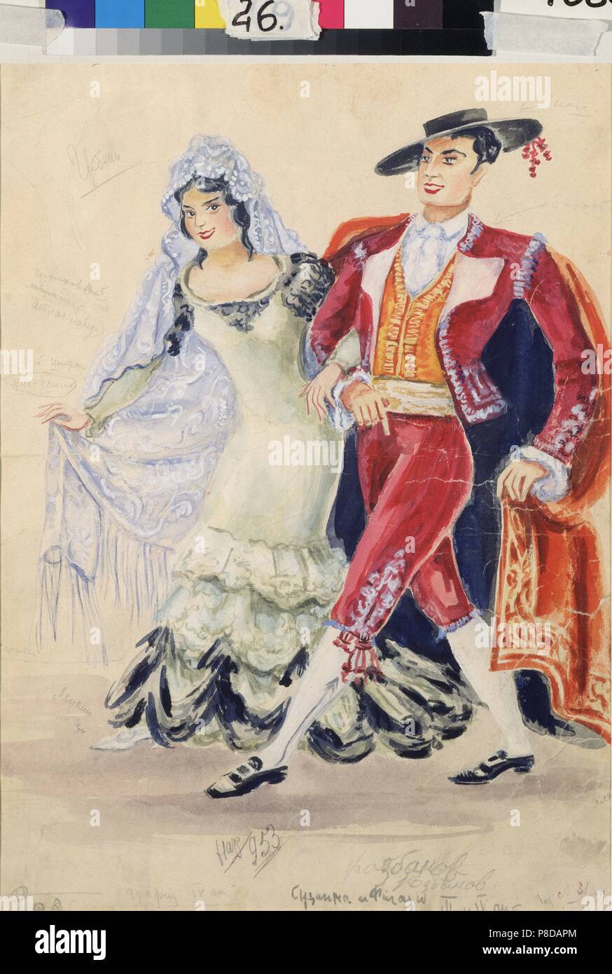 Kostüme für die Oper Die Hochzeit des Figaro von W.A. Mozart. Museum: Bolschoi Theater, Moskau. Stockfoto