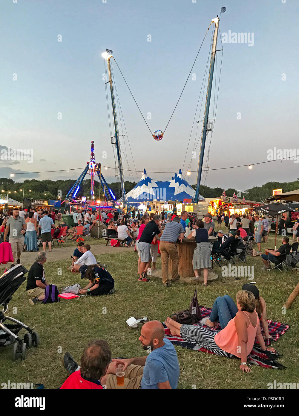 Unterhaltung für die ganze Familie in Silverstone, Waldland, Abend auf der Britischen Grand Prix 2018, Silverstone, Towcester, England, UK, NN12 8TN Stockfoto