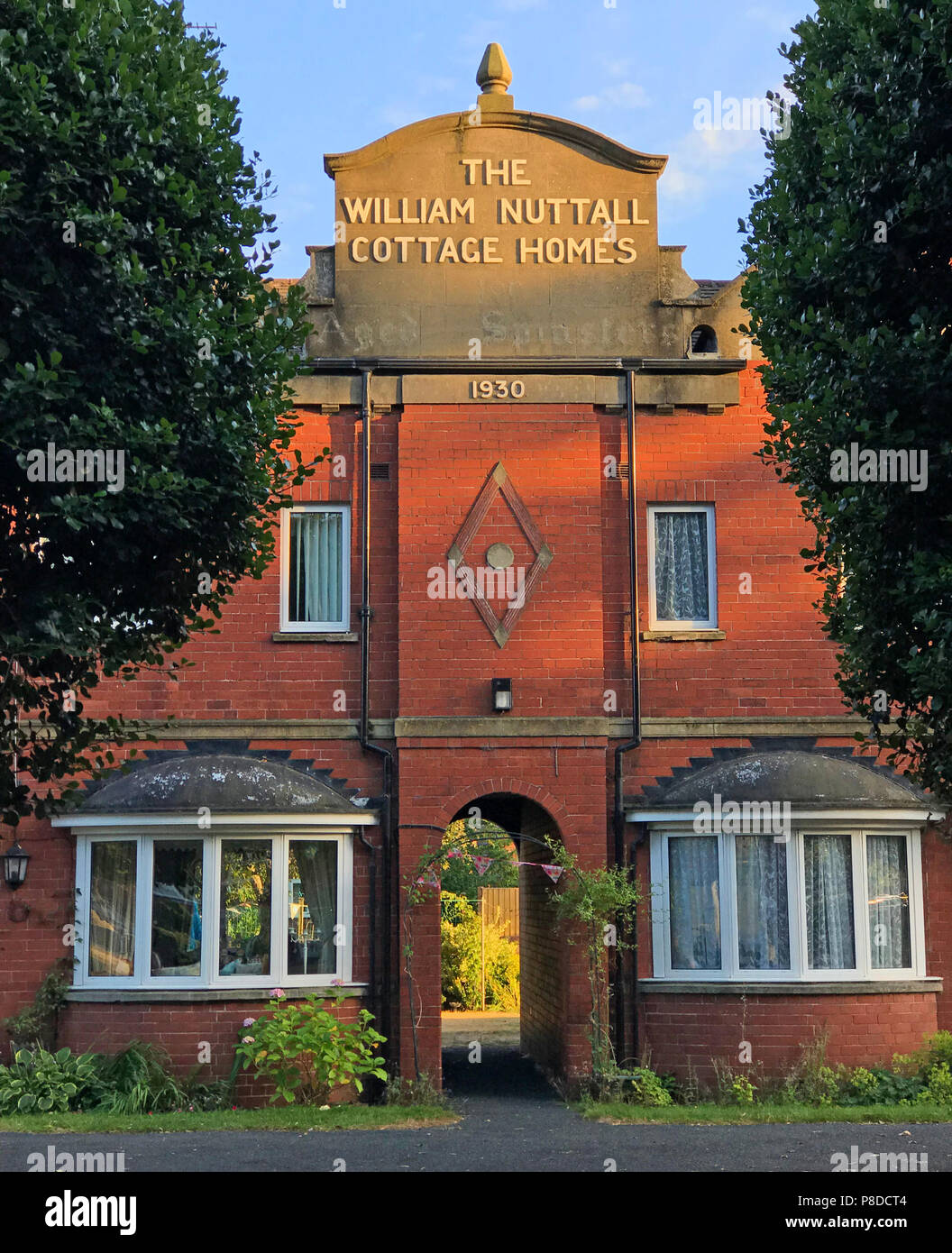 Das William Nuttall Cottage Wohnungen Conservation Area, 1930, William Nuttall Vertrauen, Bennetthorp Armenhäuser, Doncaster, Yorkshire, England, Großbritannien Stockfoto