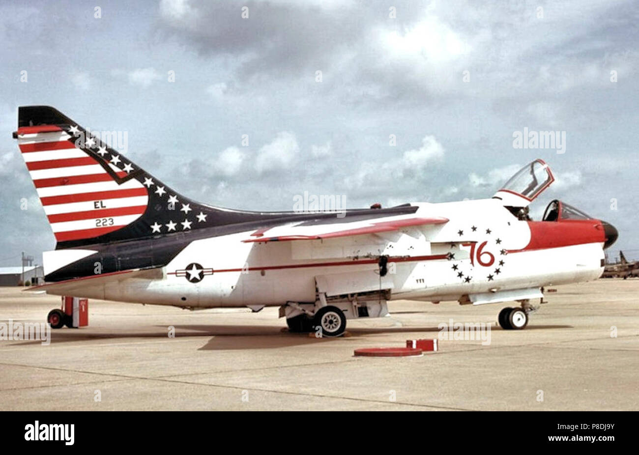 75Th Tactical Fighter Squadron A-7 D Corsir II 72-0223. Stockfoto