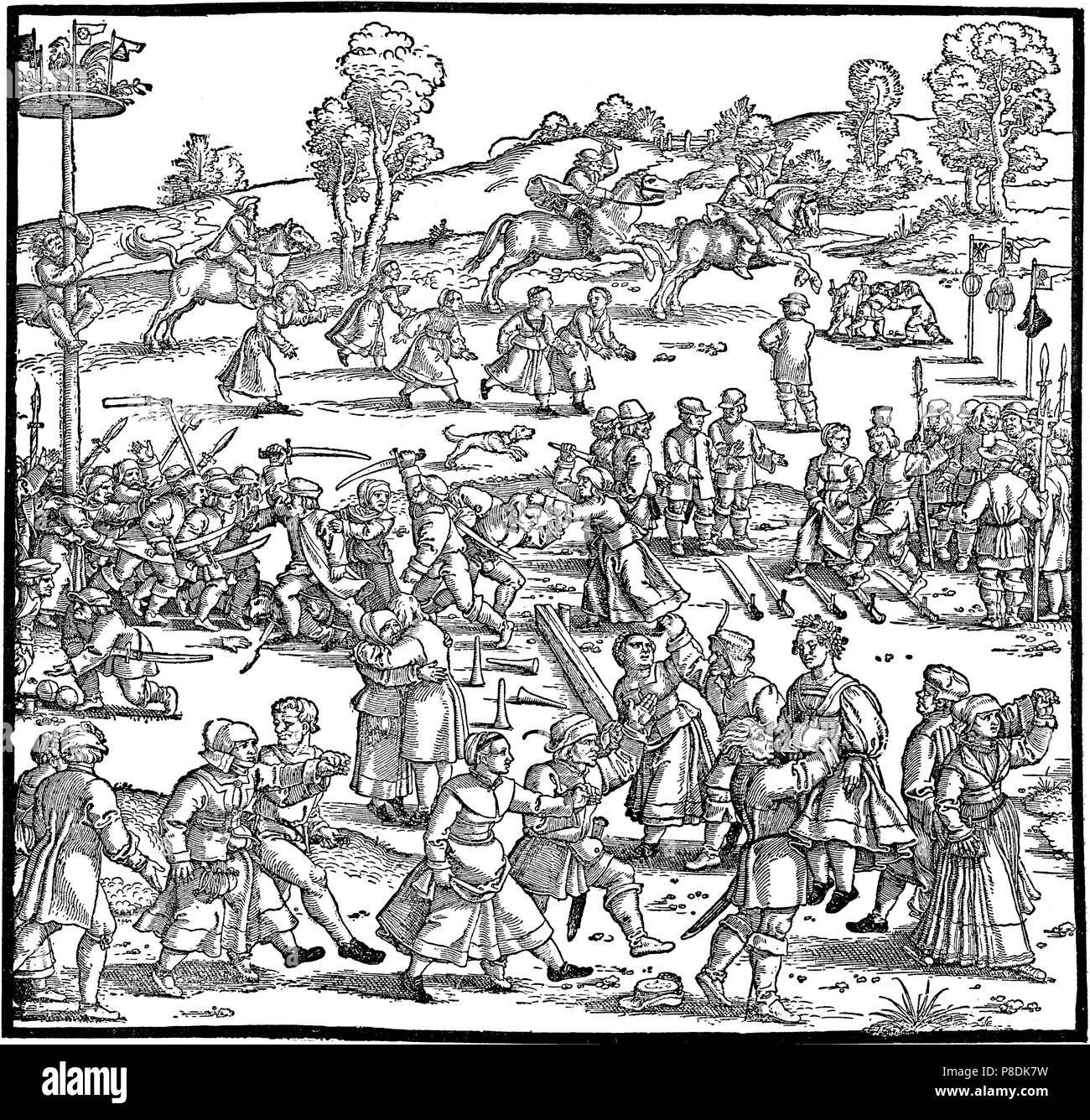 Das große Volksfest (Detail). Museum: private Sammlung. Stockfoto