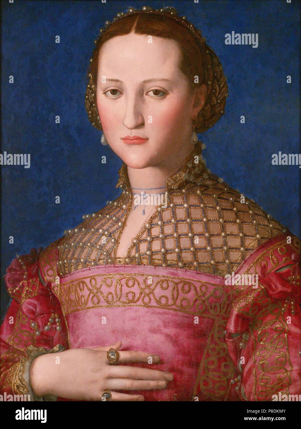 Portrait von Eleonore von Toledo (1522-1562), Ehefrau von Großherzog Cosimo I. de' Medici. Museum: National Gallery, Prag. Stockfoto