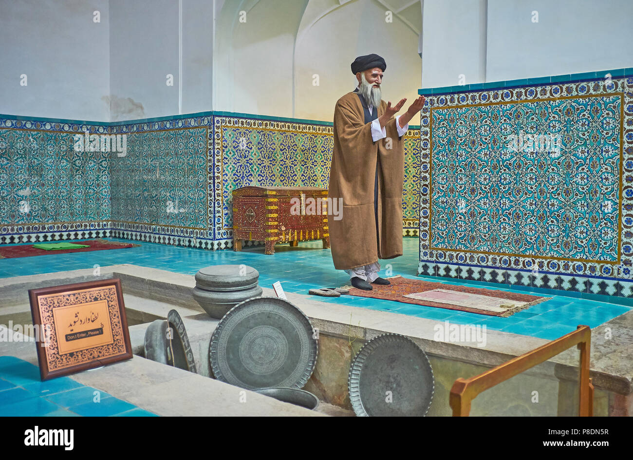 KERMAN, IRAN - Oktober 15, 2017: Hamam - e Ganjali Khan ist historische Badehaus, in Grand Bazaar entfernt und bewahrt seit dem Mittelalter auf Octobe Stockfoto