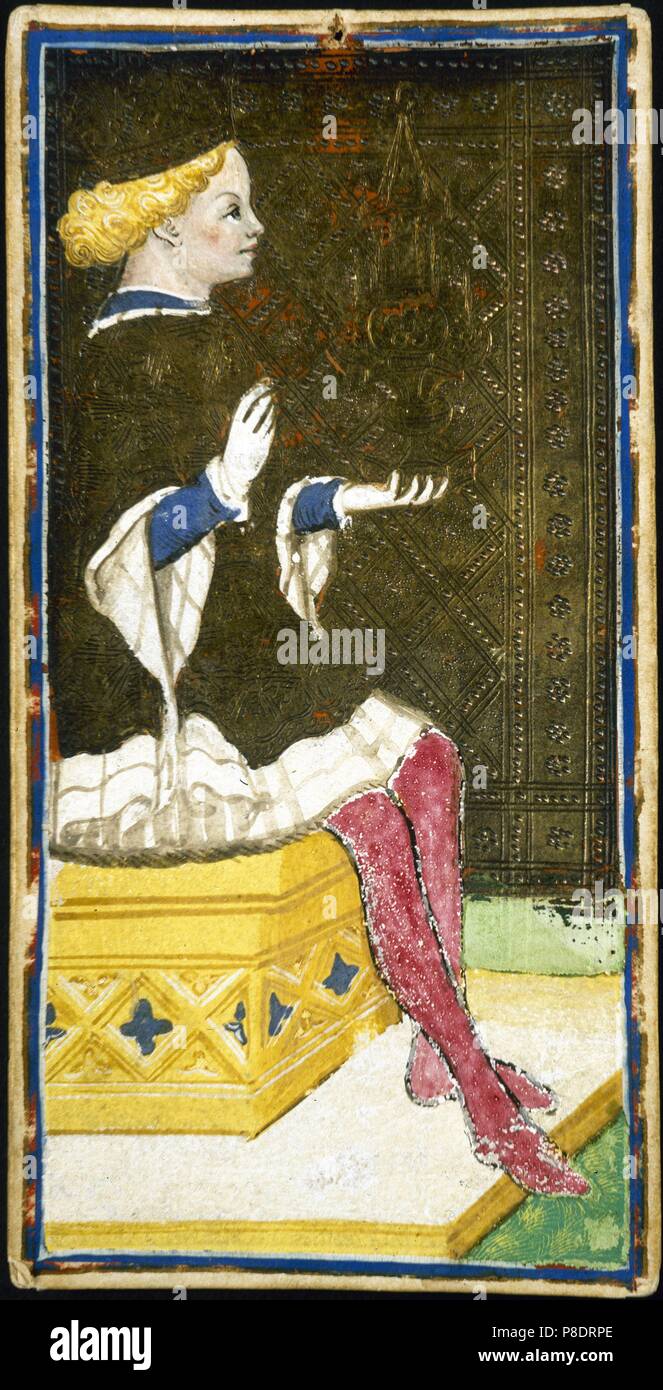 König von Cups. Tarot Karte. Museum: das Museum "Pinacoteca di Brera, Mailand. Stockfoto