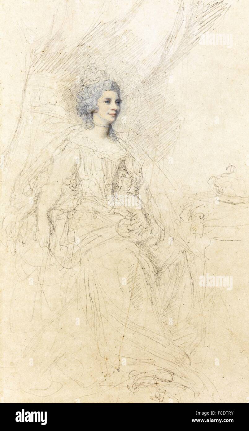 Portrait von Charlotte von Mecklenburg-Strelitz (1744-1818), Ehefrau von König George III von England. Museum: private Sammlung. Stockfoto