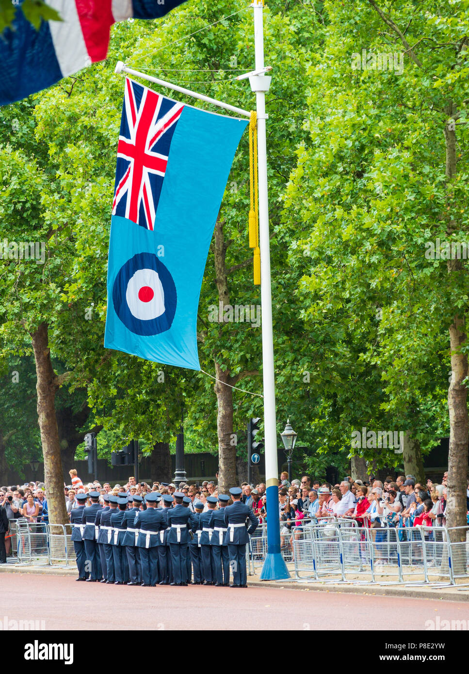 Bilder aus der RAF 100 feiern. Flaggen Stockfoto