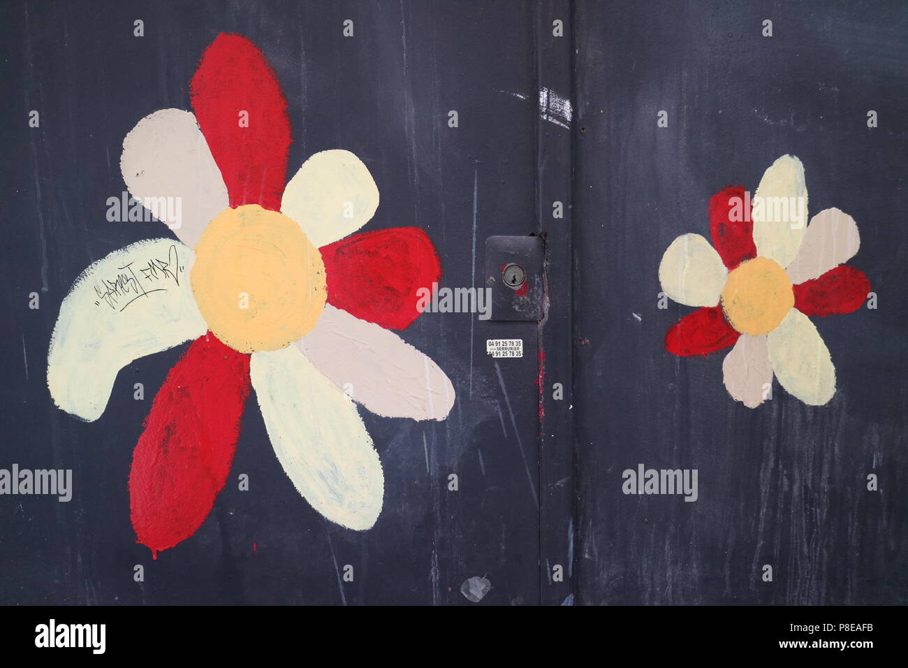 Künstlerische Straße Blume Malerei Stockfoto