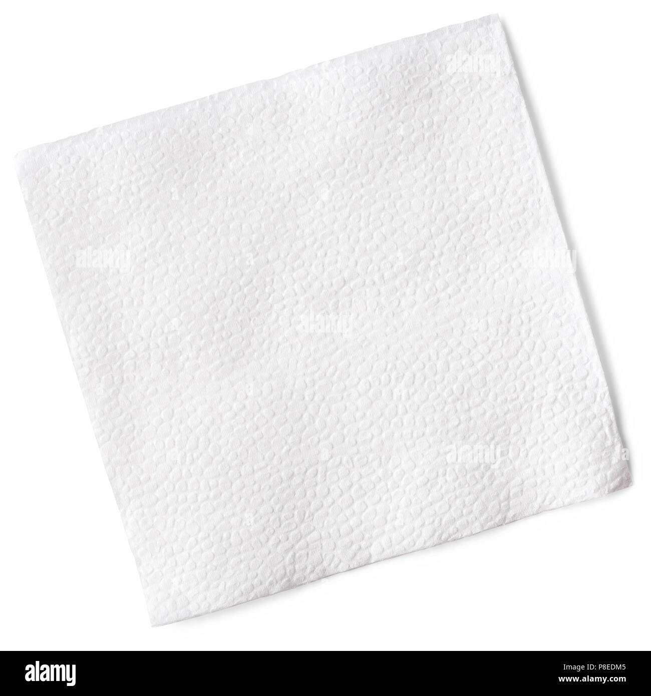 Weisse Serviette, Beschneidungspfade, auf weißem Hintergrund, hochwertige Foto Stockfoto