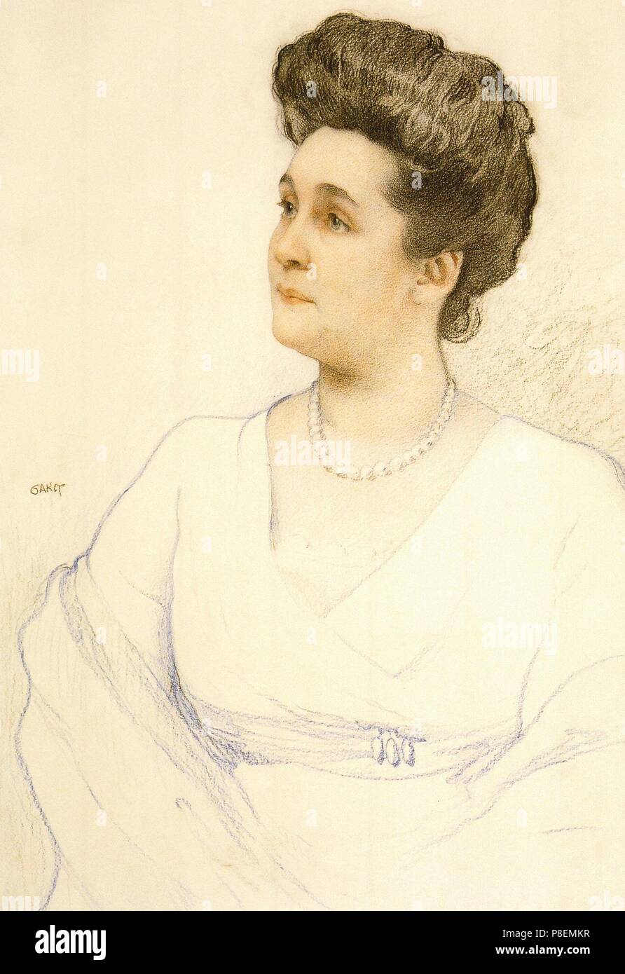 Portrait von Elena Ivanovna Nabokova. Museum: Staatliches russisches Museum, St. Petersburg. Stockfoto