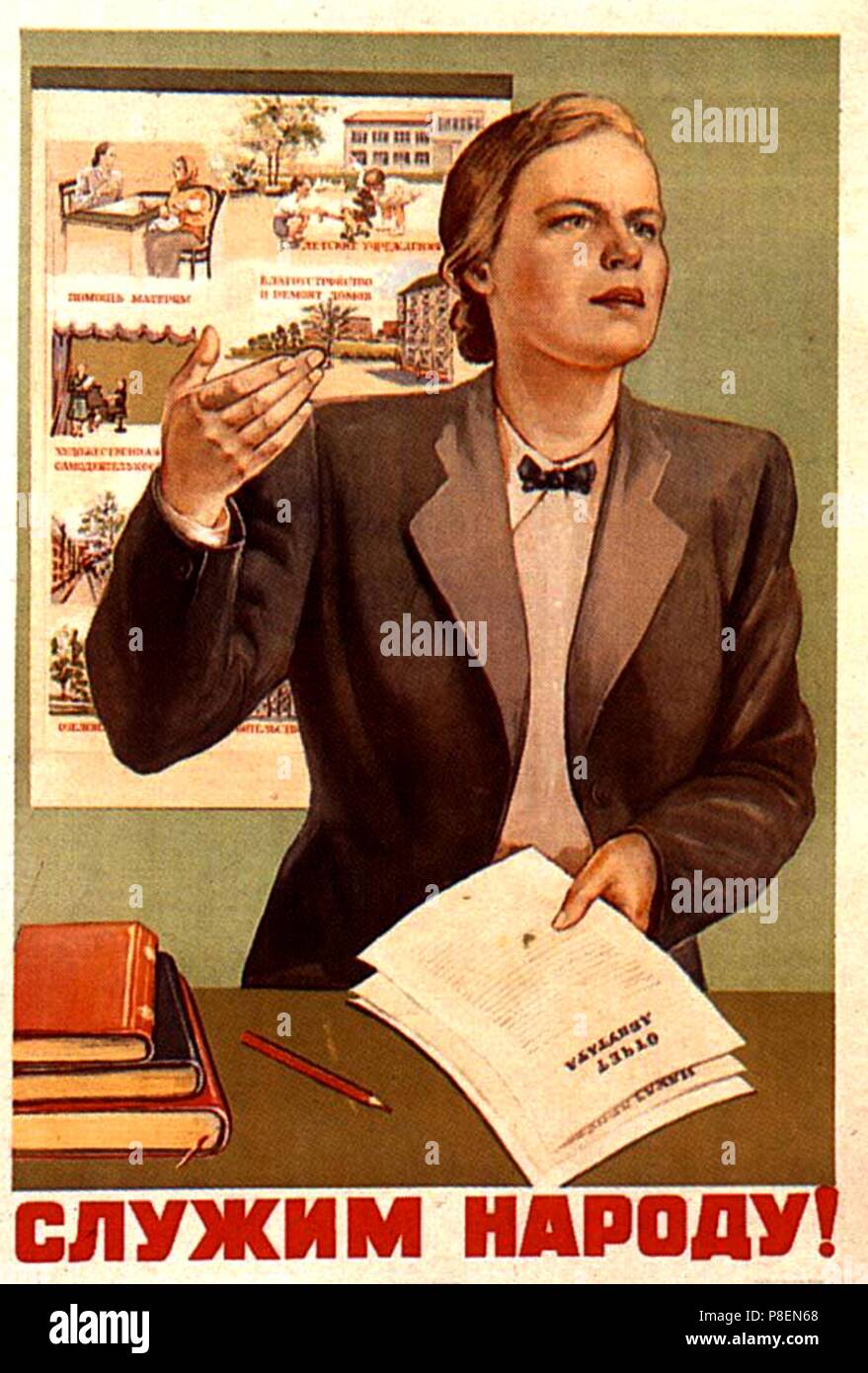 Wir dienen dem Menschen (Poster). Museum: private Sammlung. Stockfoto