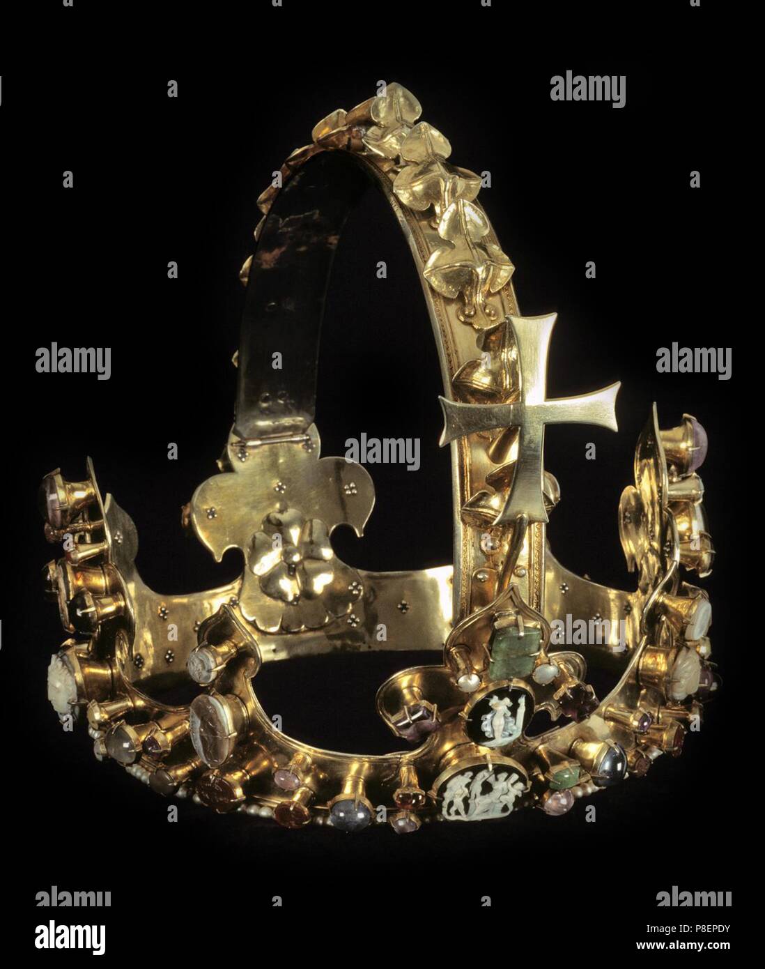 Die Krone von König Karl IV. Museum: Aachener Dom. Stockfoto