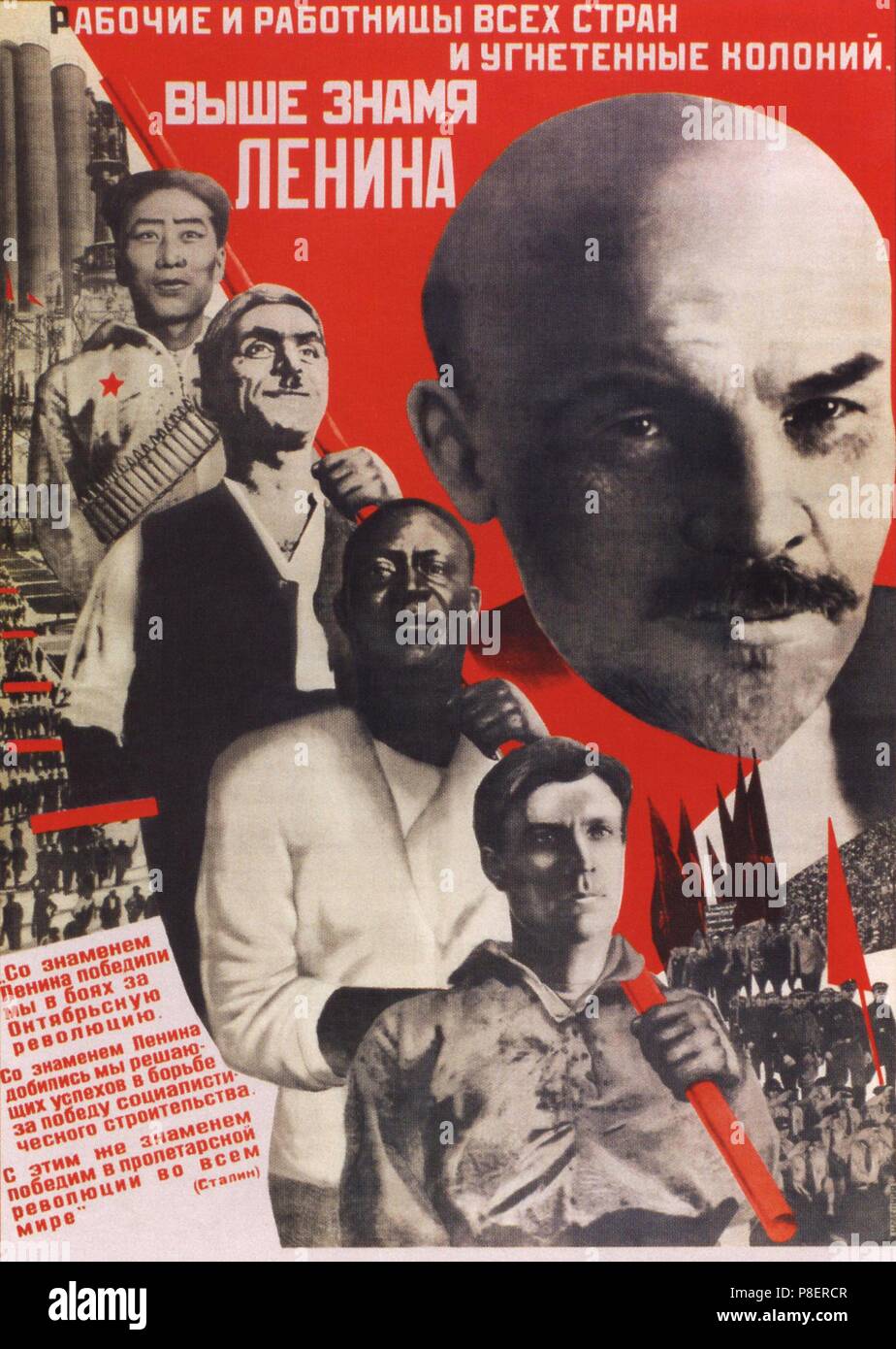 Die Männer und Frauen aller Länder und der unterdrückten Kolonien (Poster). Museum: Russian State Library, Moskau. Stockfoto