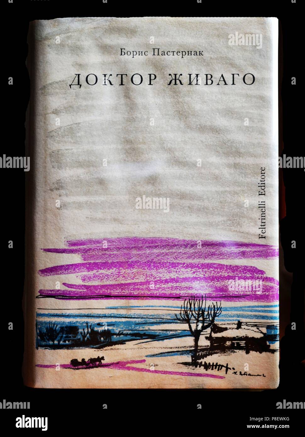 Abdeckung der ersten Ausgabe von Doktor Schiwago von Boris Pasternak. Museum: private Sammlung. Stockfoto