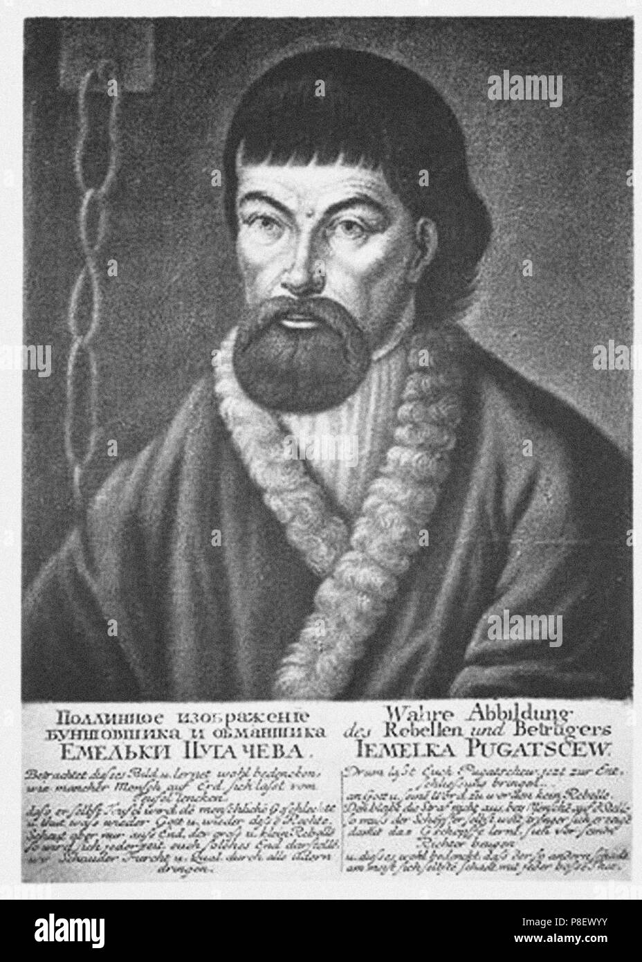 Yemelyan I. Pugatschow (C. 1742-1775). Museum: Staatliches Historisches Museum, Moskau. Stockfoto