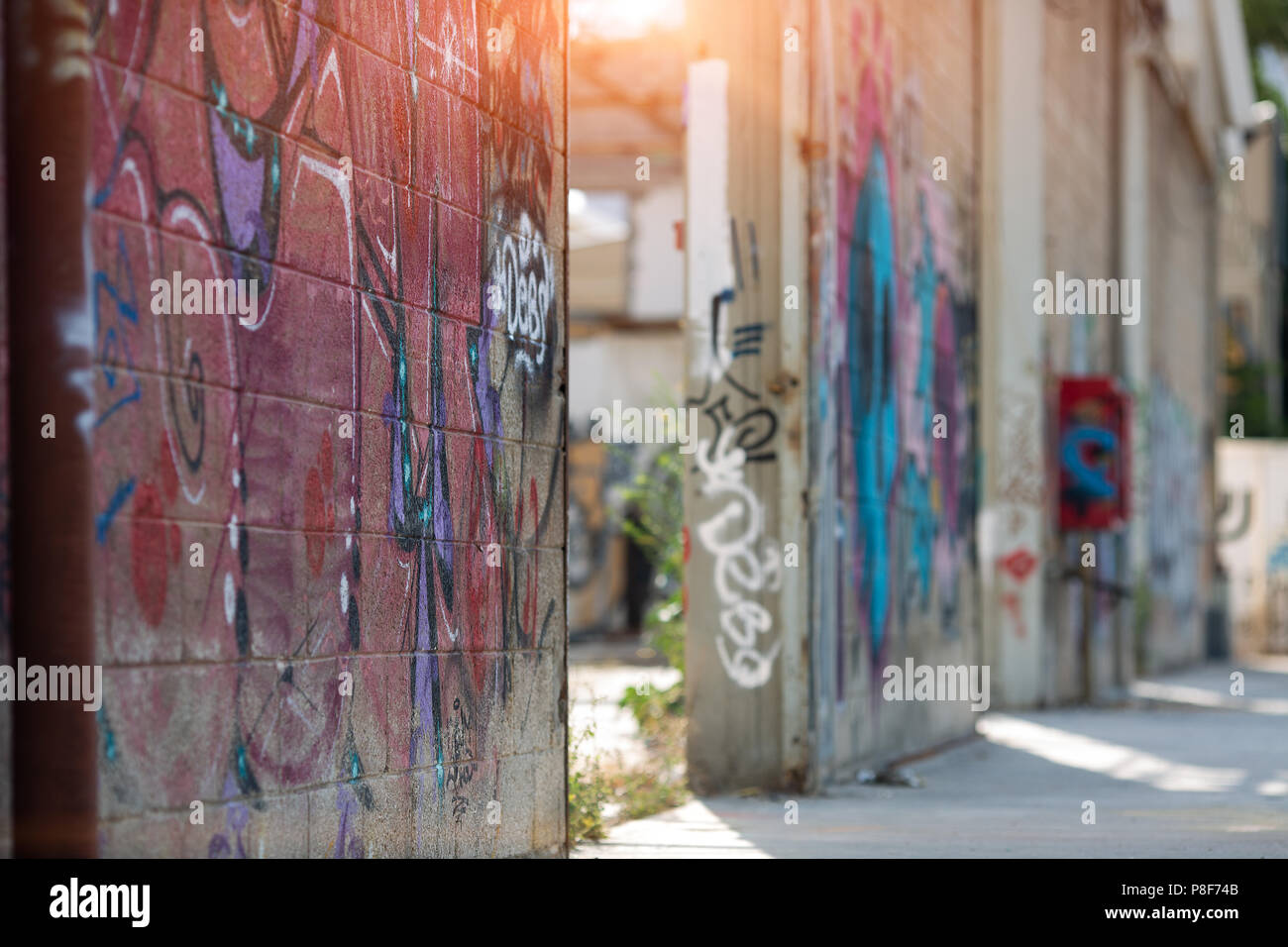 TEL AVIV, ISRAEL, Mai, 2018. Graffiti an der Wand in der Florentinischen Viertel von Tel Aviv, Israel Stockfoto