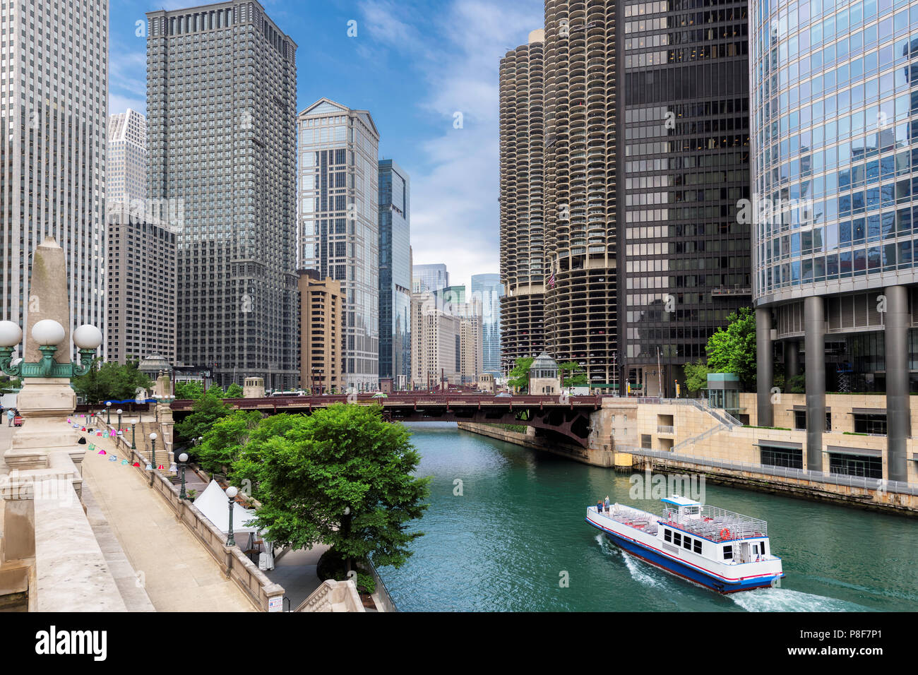 Chicago Skyline der Stadt. Stockfoto