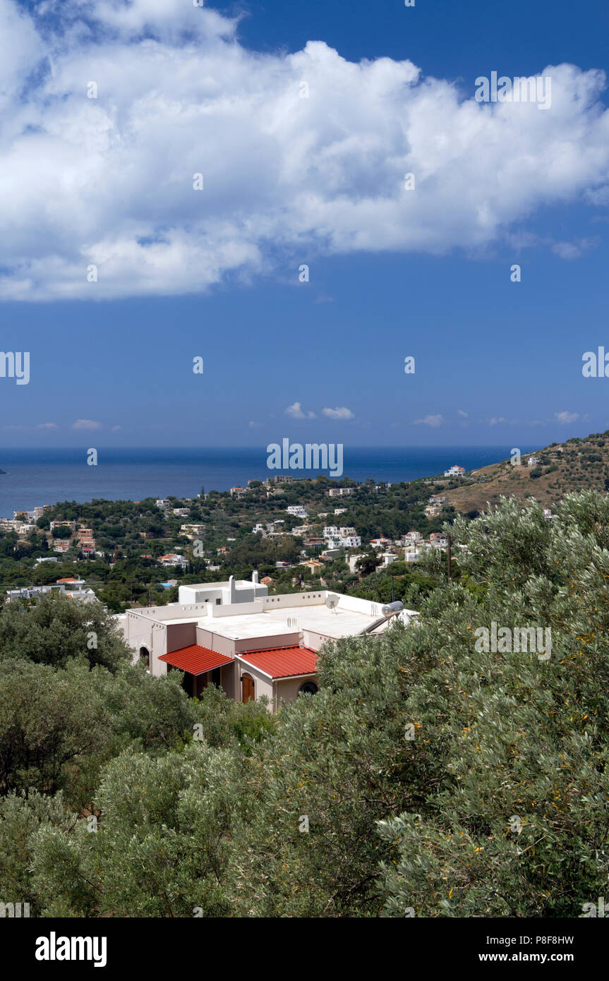 Ansicht des Panormas, Kalymnos, Dodekanes, Griechenland. Stockfoto