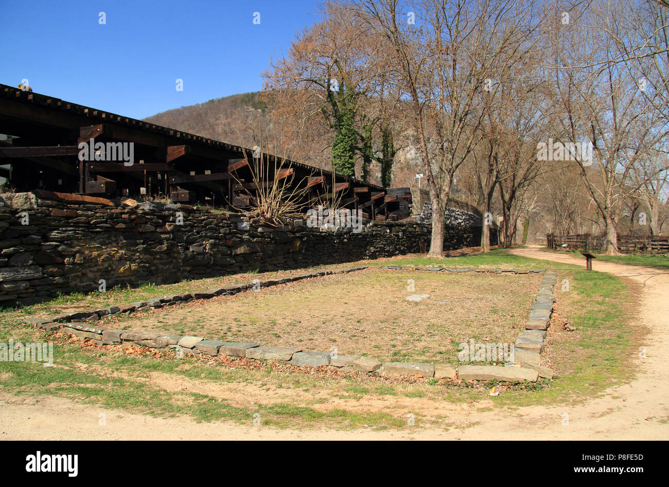 Die Winchester und Potomac Railroad, von denen das Gestell durch Harpers Ferry hier dargestellt wird, ist eine wichtige Form der Transport auf der Schiene Stockfoto