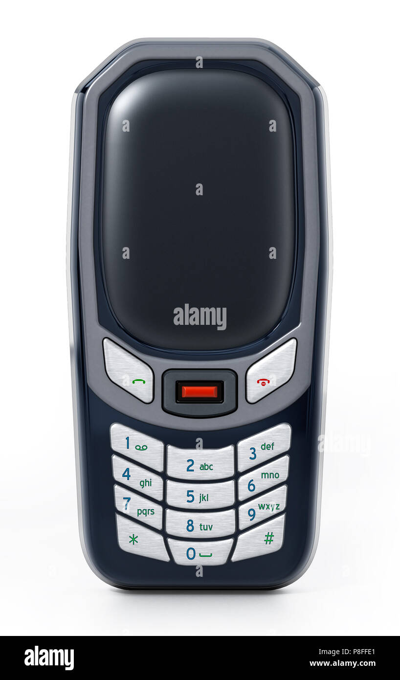 Old Style basic Handy mit Tastatur. 3D-Darstellung. Stockfoto