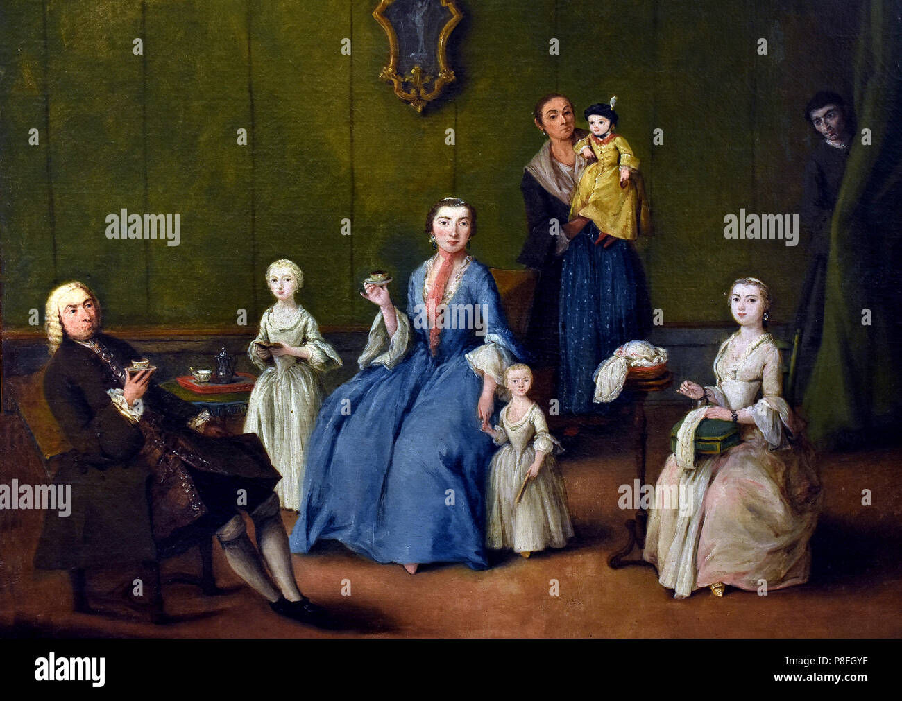 Il Caffè, 1760, (eine Familie Kaffee) von Pietro Longhi (1702-1785), Il Caffè, ca. 1760, Öl auf Leinwand Italien Italienisch Stockfoto