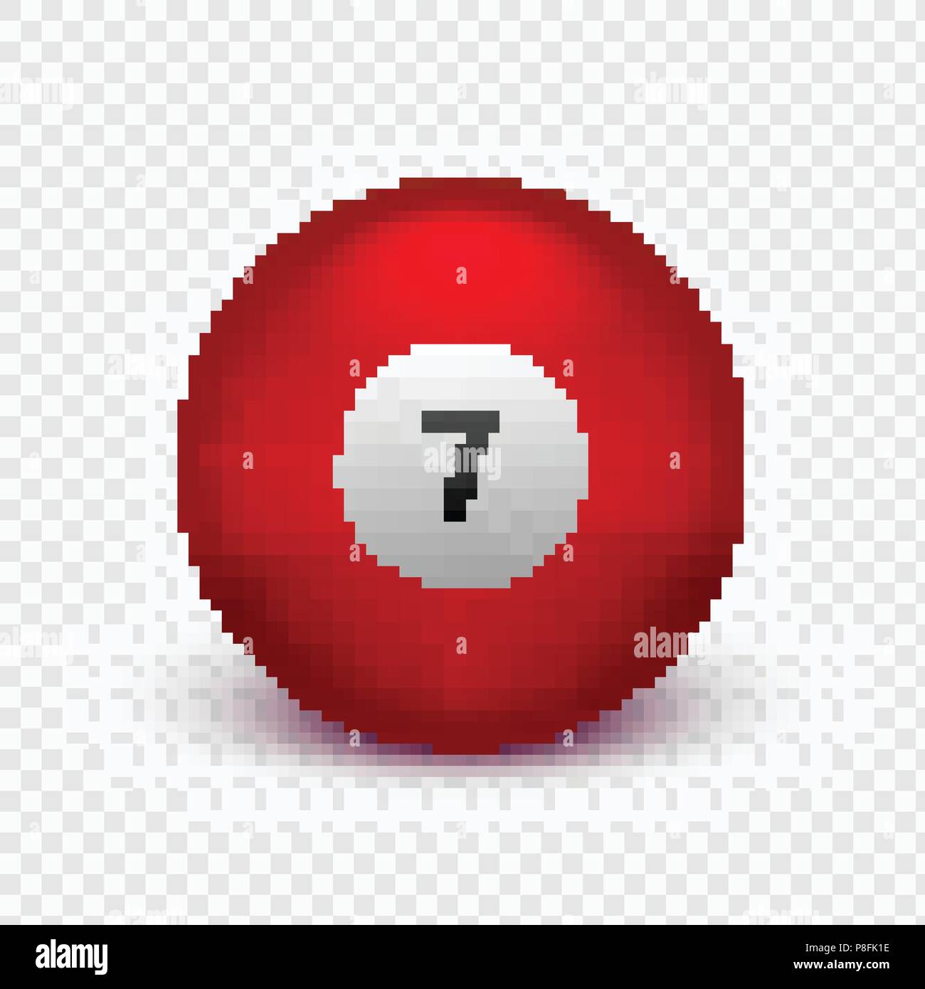 Vektor Illustration gelbe Kugel für Billard isoliert auf einen transparenten Hintergrund. Nummer 7. Stock Vektor