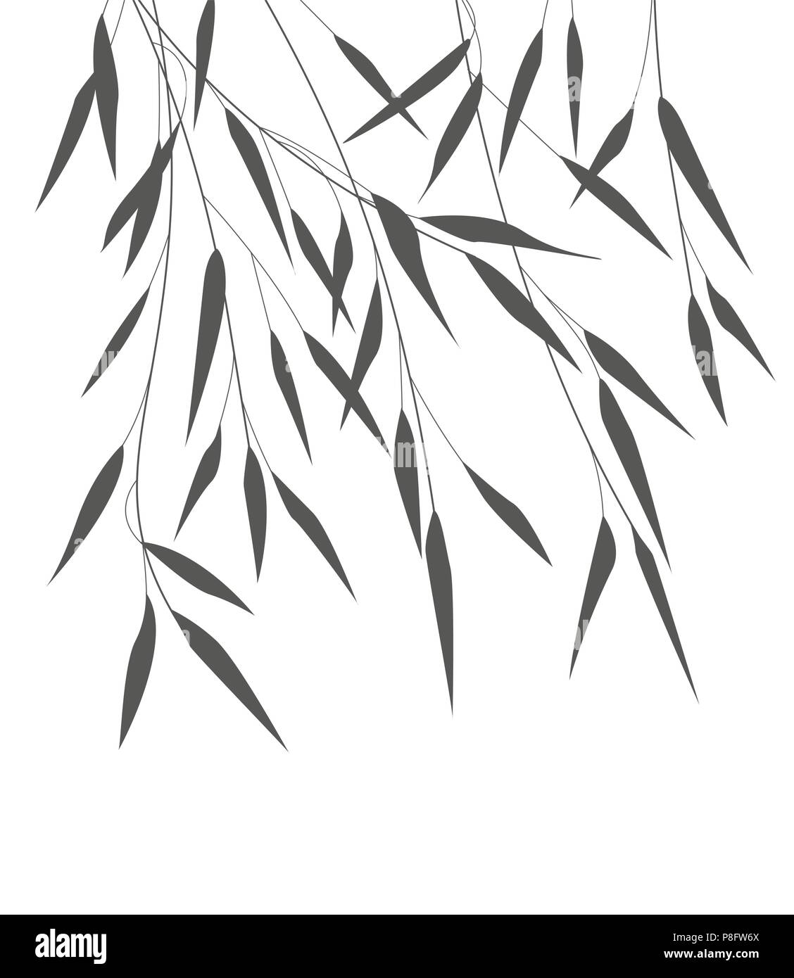 Vector Illustration Bambusblätter. Hintergrund mit schwarzen Blätter Stock Vektor