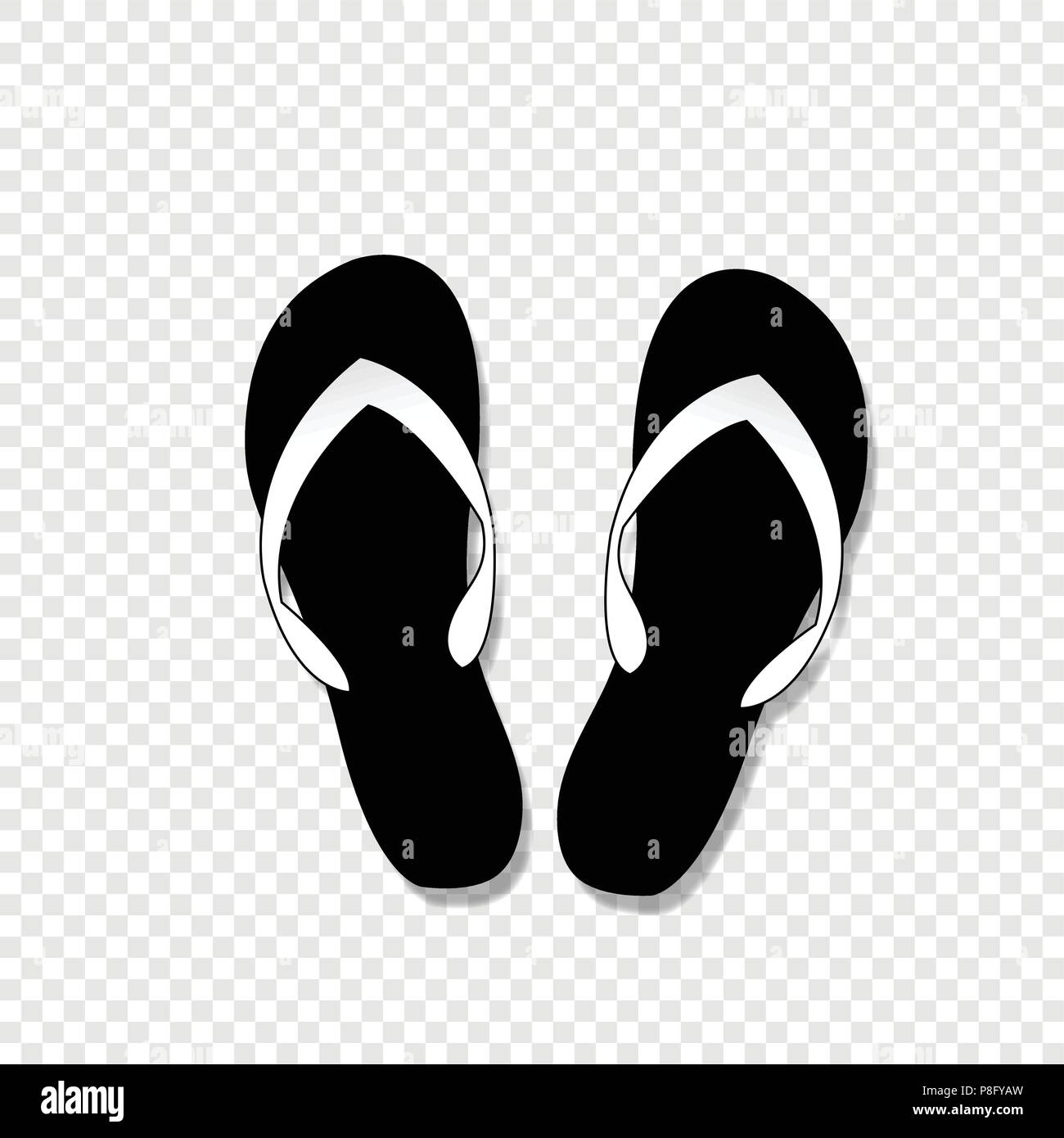 picture Silhouette Flip Flop Vector https www alamy de vector schwarz und weiss schwarzweiss silhouette abbildung flip flops symbol auf transparentem hintergrund isoliert image211792417 html