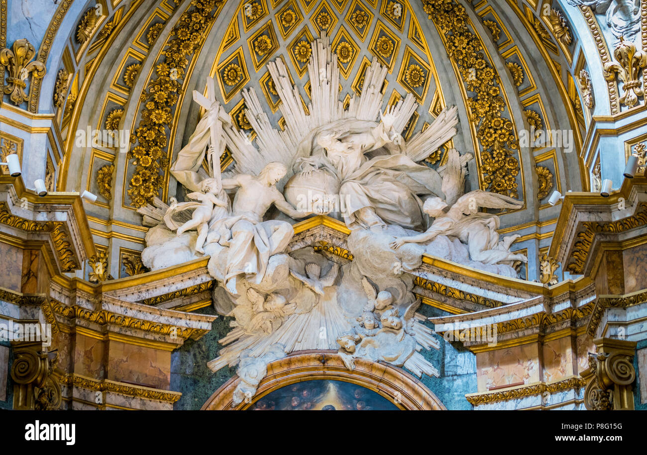 Von der Apsis in der Kirche von Saint Louis die Franzosen in Rom, Italien. Stockfoto
