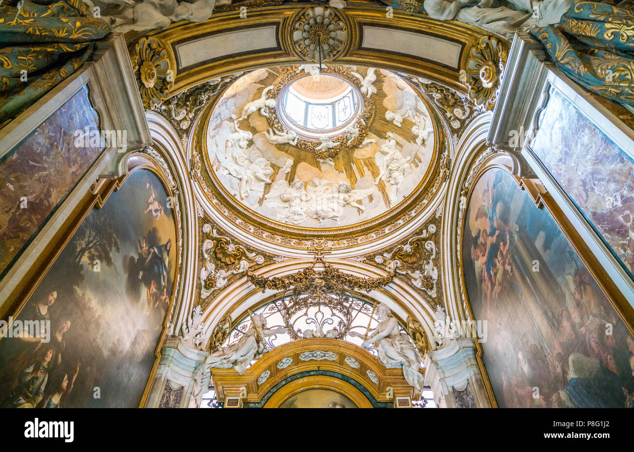 Gewölbe der Kapelle Saint Louis die Franzosen in Rom, Italien. Stockfoto