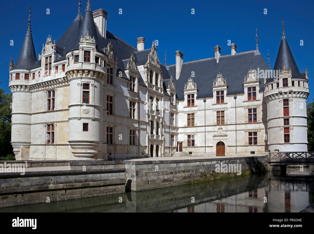 Azay-le-Rideau chateau, Indre-et-Loire, Frankreich, Europa Stockfoto