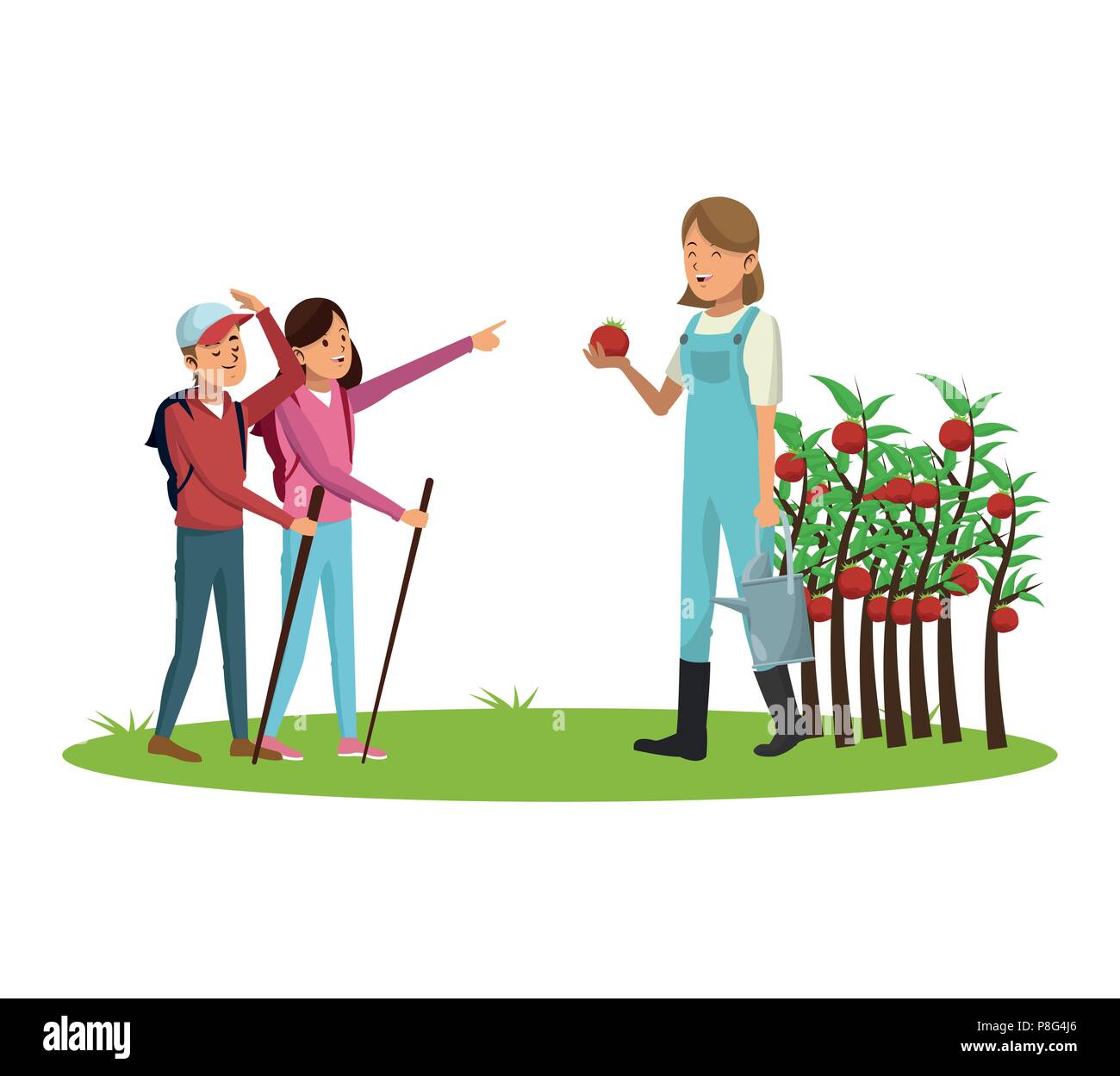 Menschen und Gartenarbeit Stock Vektor