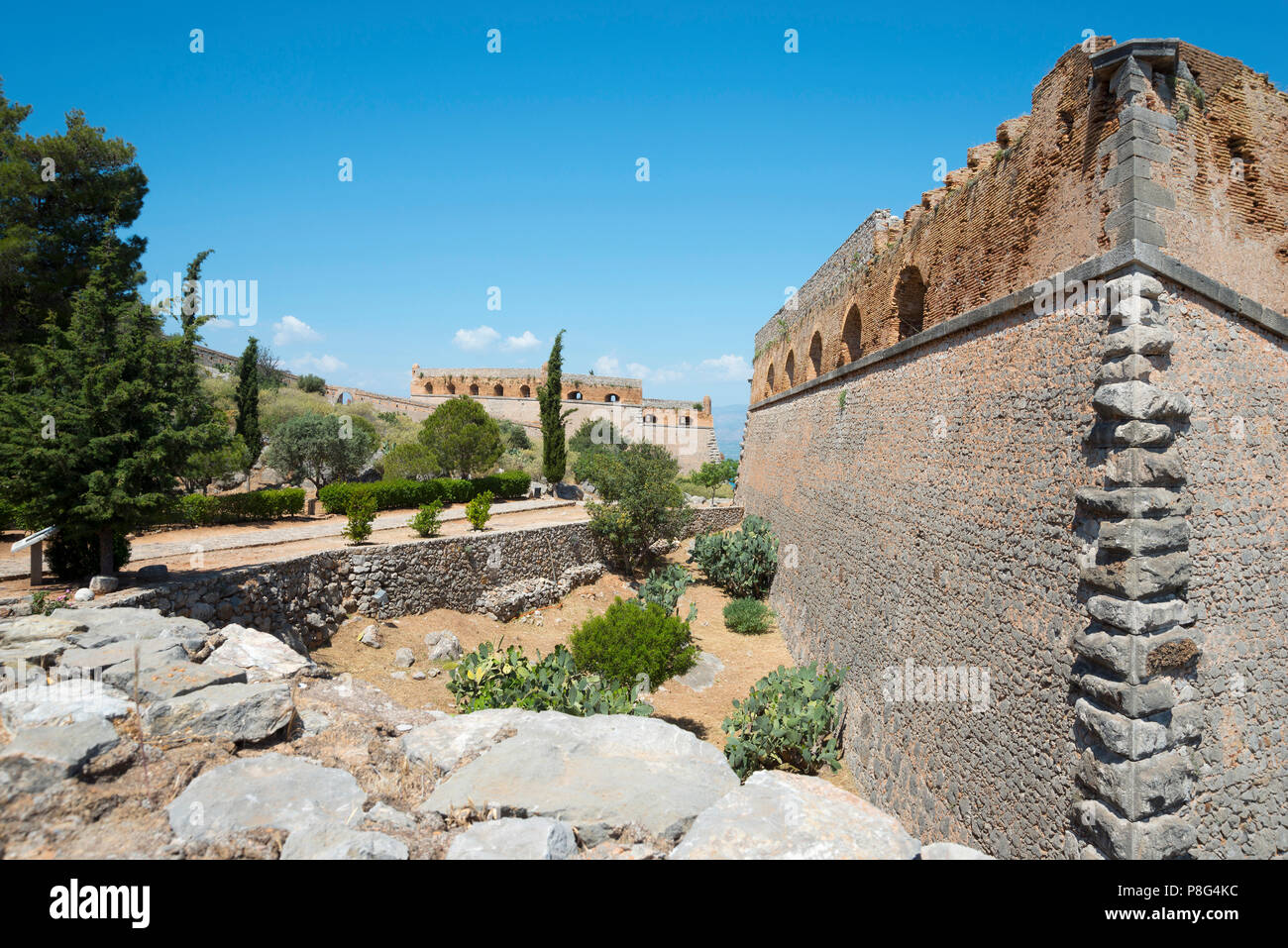 Burg Palamidi, Nafplio, Argolis, Peloponnes, Griechenland, Nauplia, Nauplion, Nafplio Stockfoto