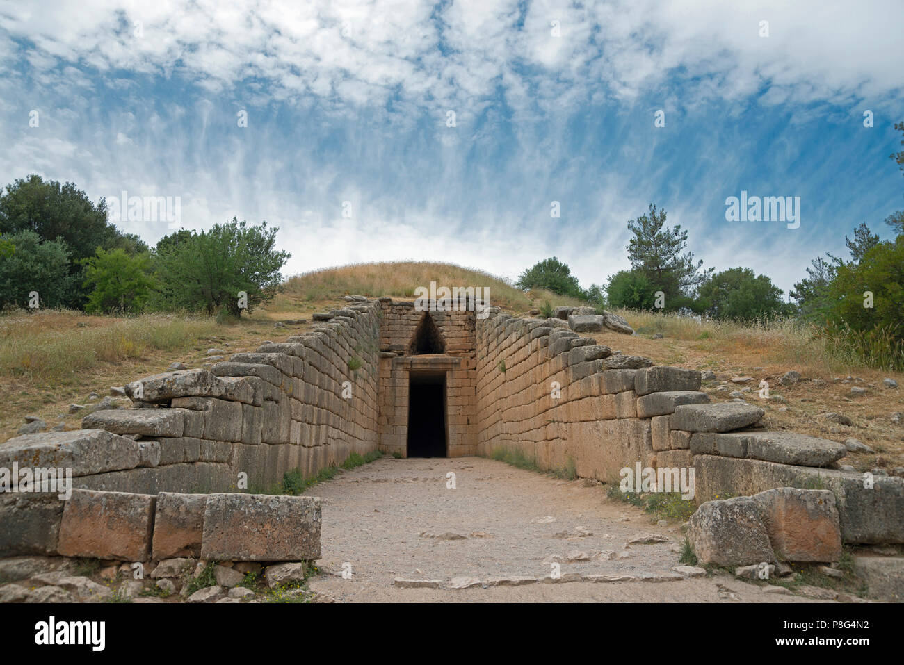 Treasury von Atreus, Dome Grab, Mykene, Argolis, Peloponnes, Griechenland Stockfoto