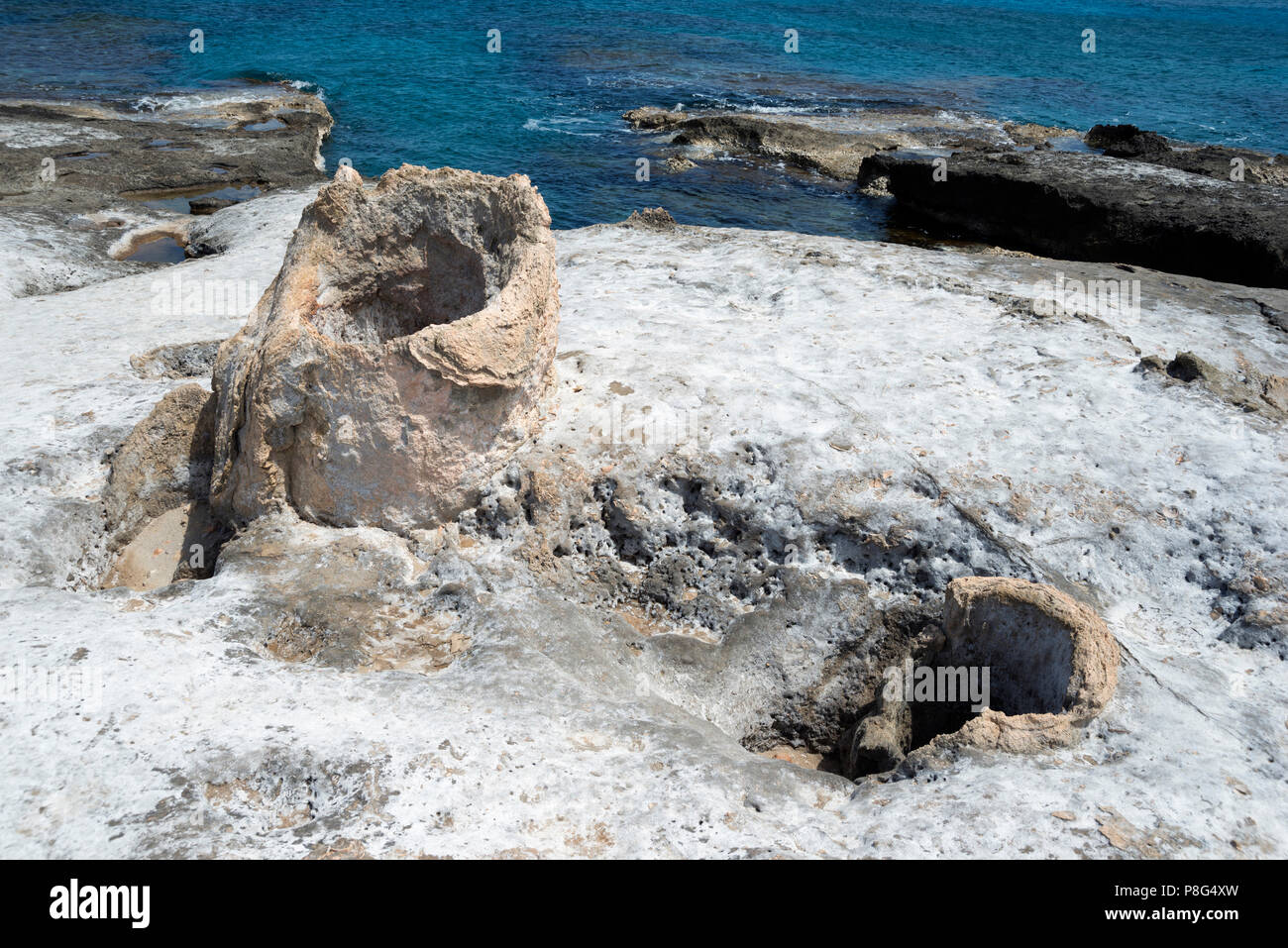 Der versteinerte Wald in der Nähe von Agia Maria, Lakonien, Peloponnes, Griechenland Stockfoto