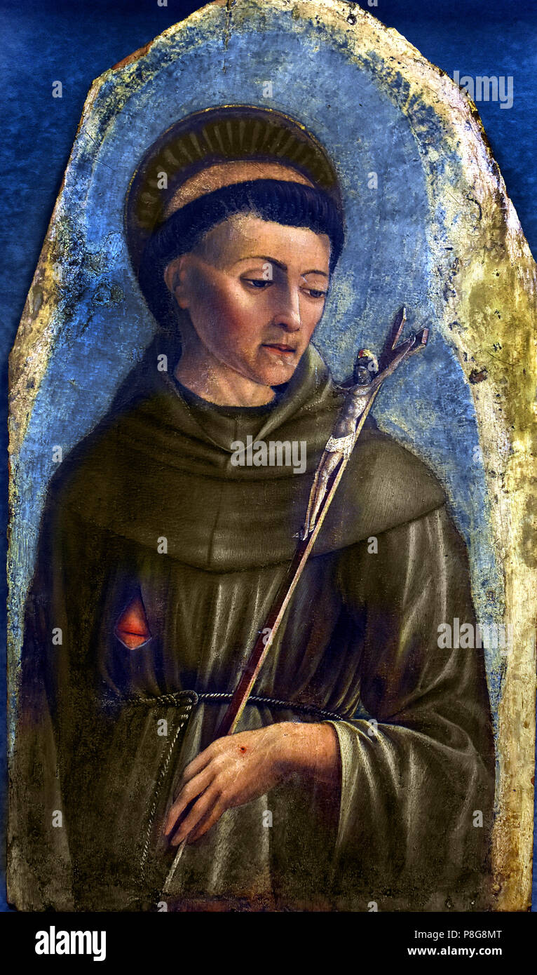 Domenico Morone (1442-1518), die Elemente eines Polyptychon: Saint Francis, dritten Quartal des 15. Jahrhunderts, Tempera auf Holz, Italien, Italienisch. Stockfoto