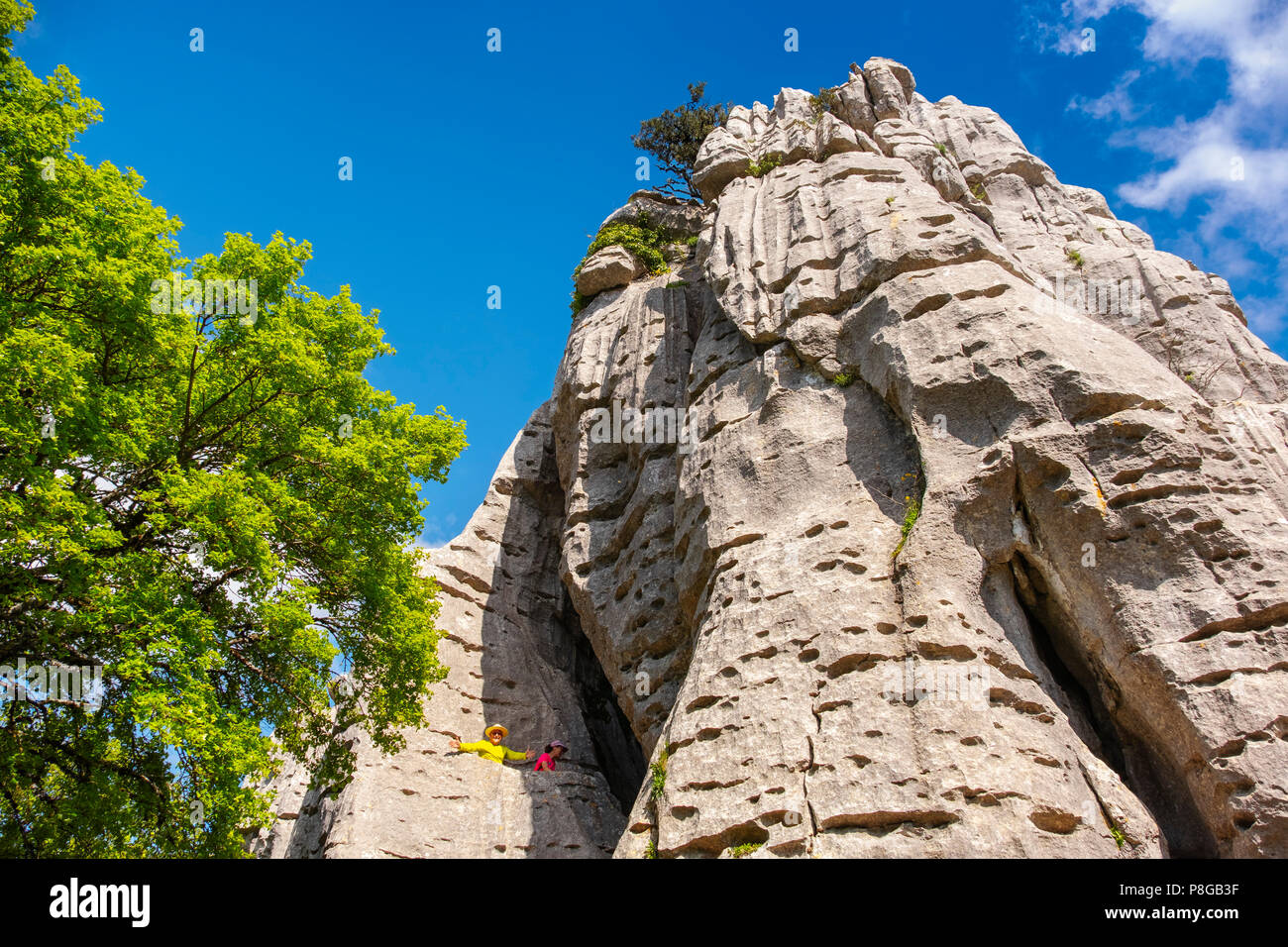 Torcal de Antequera, Erosion arbeiten an Jurassic Kalksteine, Provinz Málaga. Andalusien, Süd Spanien Europa Stockfoto