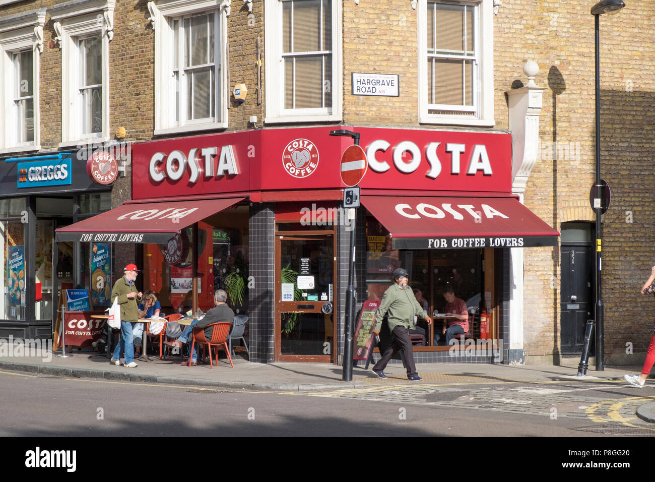 Costa Coffee Shop, Torbogen, London, UK Stockfoto