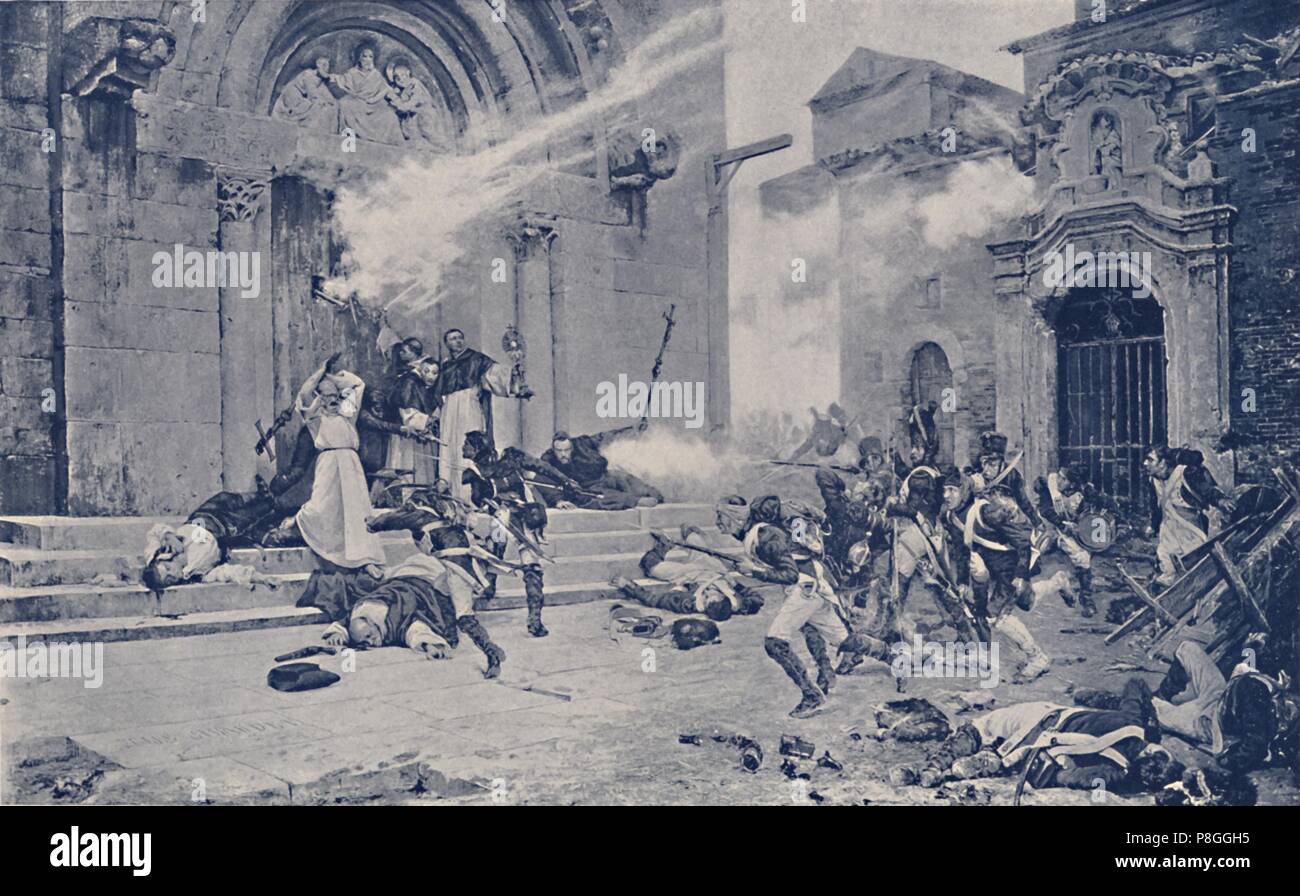 "Eine Episode bei der Belagerung von Saragossa', c 1808-1809, (1896). Artist: Unbekannt. Stockfoto