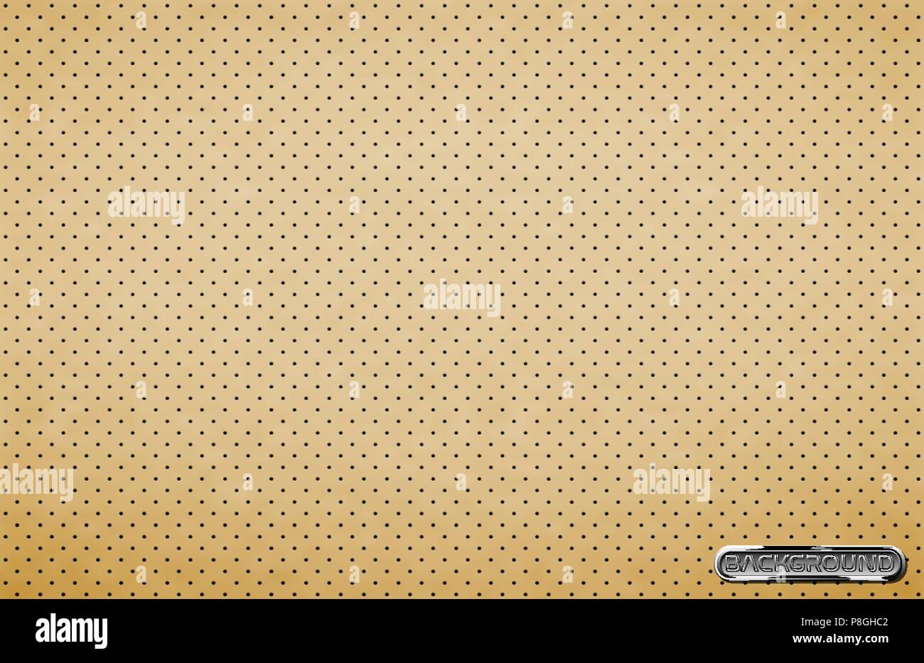 Vektor dunkel grau perforiertem Leder Textur wallpaper. Realistische perforierte Hintergrund. Licht gepunkteten Muster. Autositz Material Design. Stock Vektor