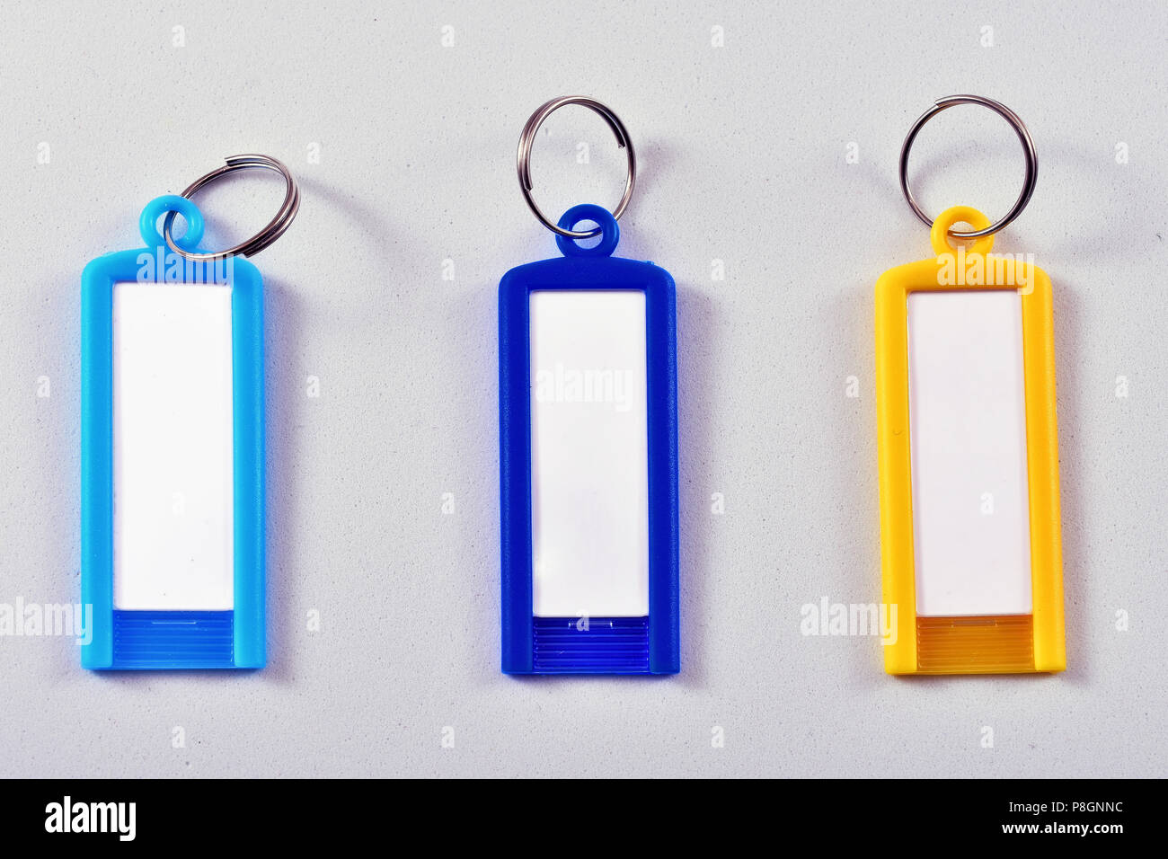 Schlüsselbund zu Noten und Telefonnummer schreiben Stockfoto