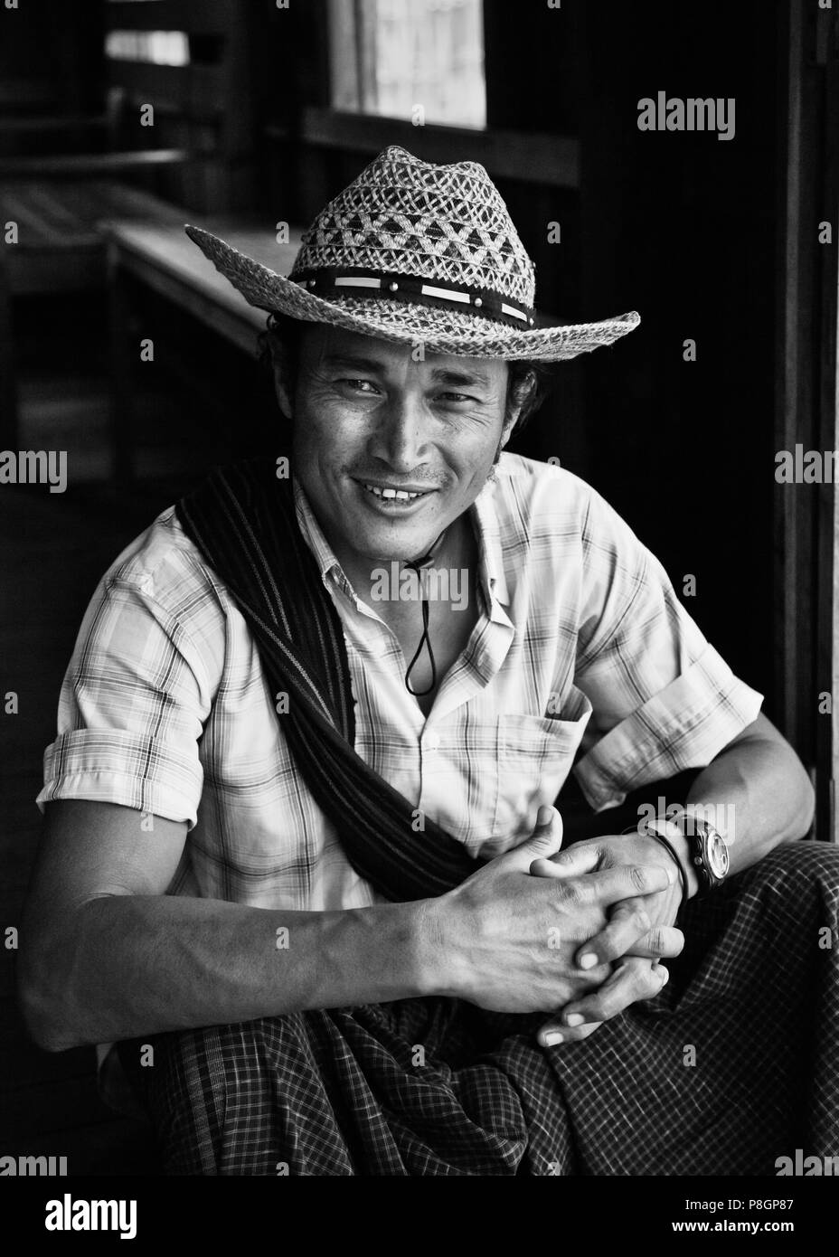 Der Schiffer So - INLE-See, MYANMAR Stockfoto