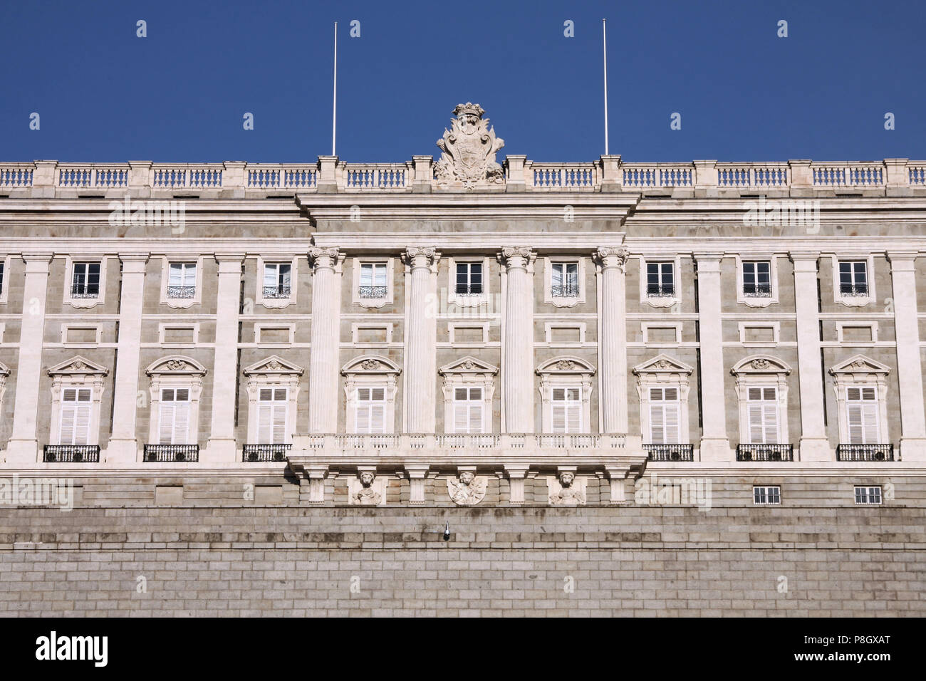 Royal Palace in Madrid, auch als Palacio Oriente bekannt. Alte Wahrzeichen. Stockfoto