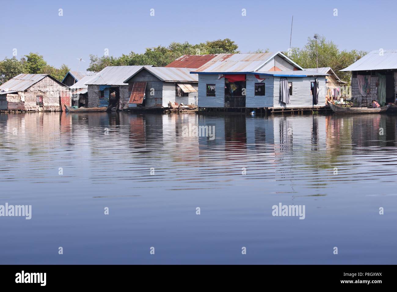 Kambodscha - Prek Toal schwimmenden Dorf am Tonle Sap See. Exotische Südostasien. Stockfoto