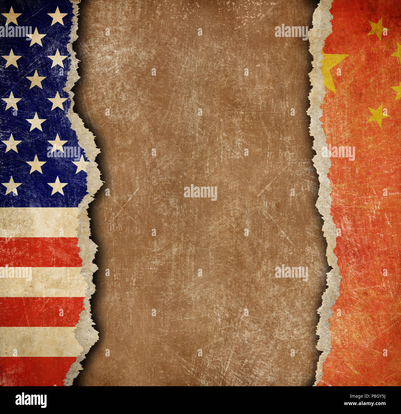 Handelskrieg zwischen den USA und China Konzept Stockfoto
