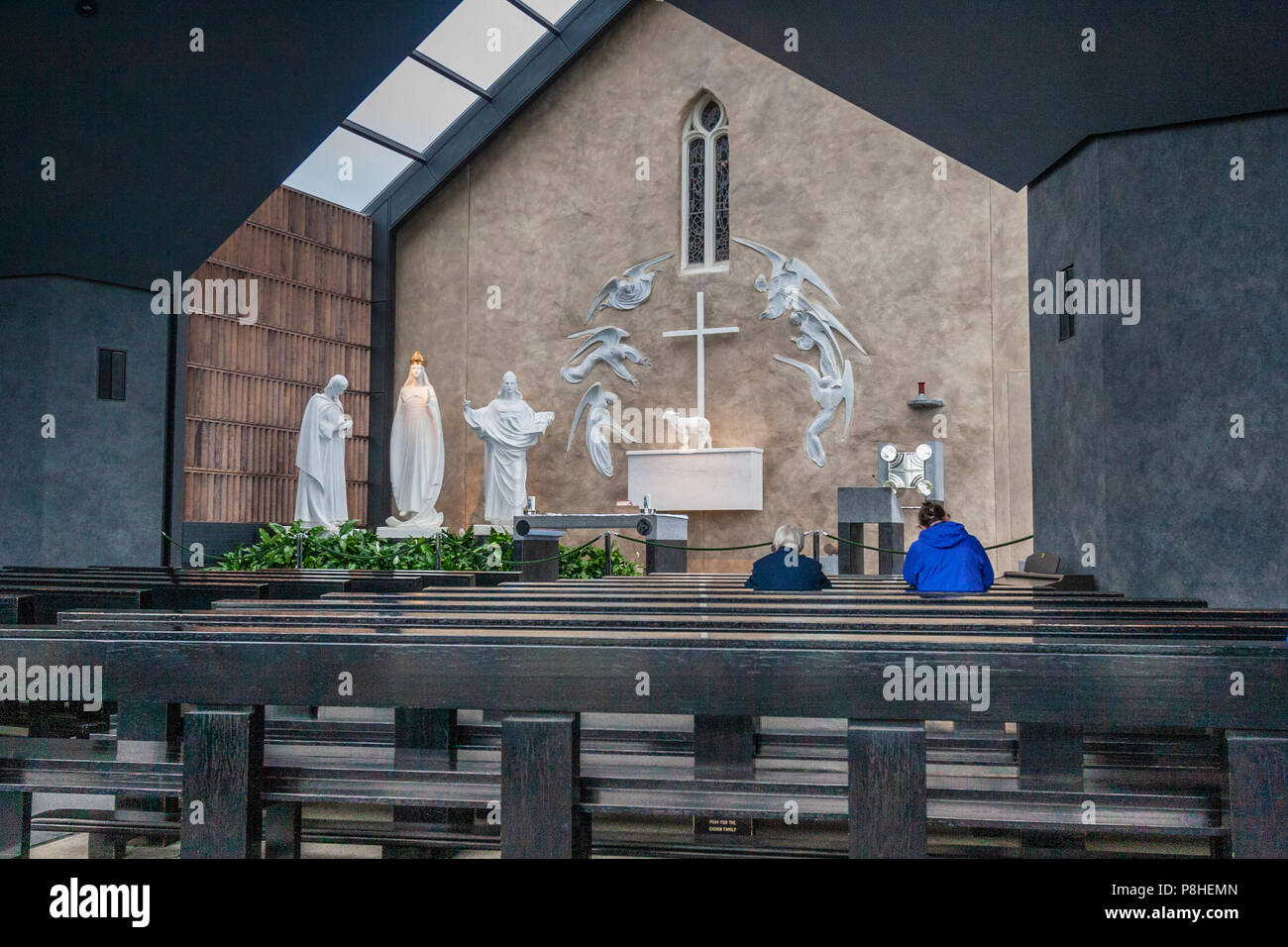 Irland - Knock-Schrein - Kirche in Knock, Sehort der Jungfrau von Knock - Wallfahrtsort Stockfoto