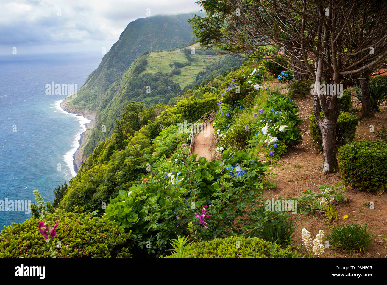 Aussichtspunkt Ponta do Sossego, Sao Miguel, Azoren, Portugal Stockfoto